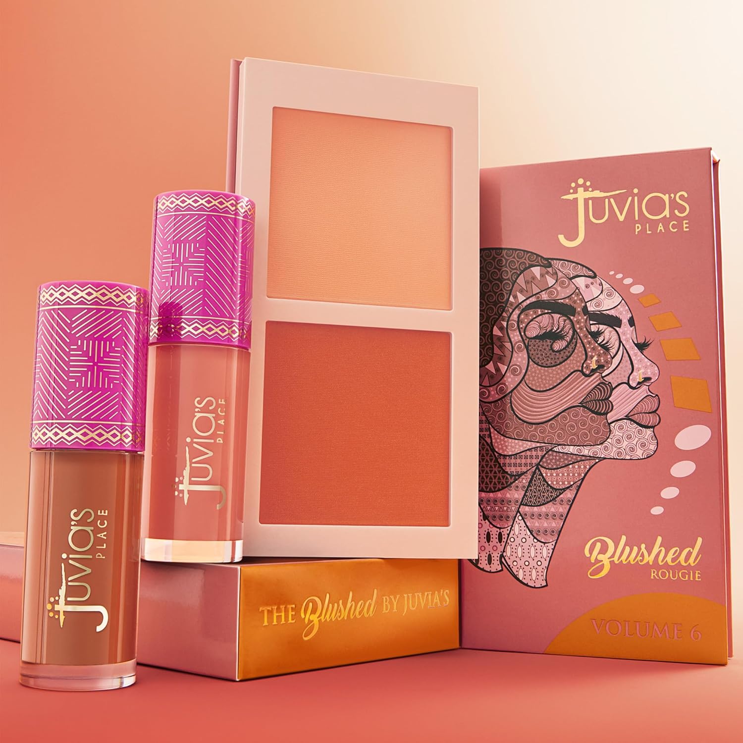 Juvia's Place Blushed Duo Blush - Two Tone Pigmented Buildable Pressed Mineral Powder - Rosy Natural Cheeks Matte Fresh Finish for All Skin Color -Volume1 - Image 3