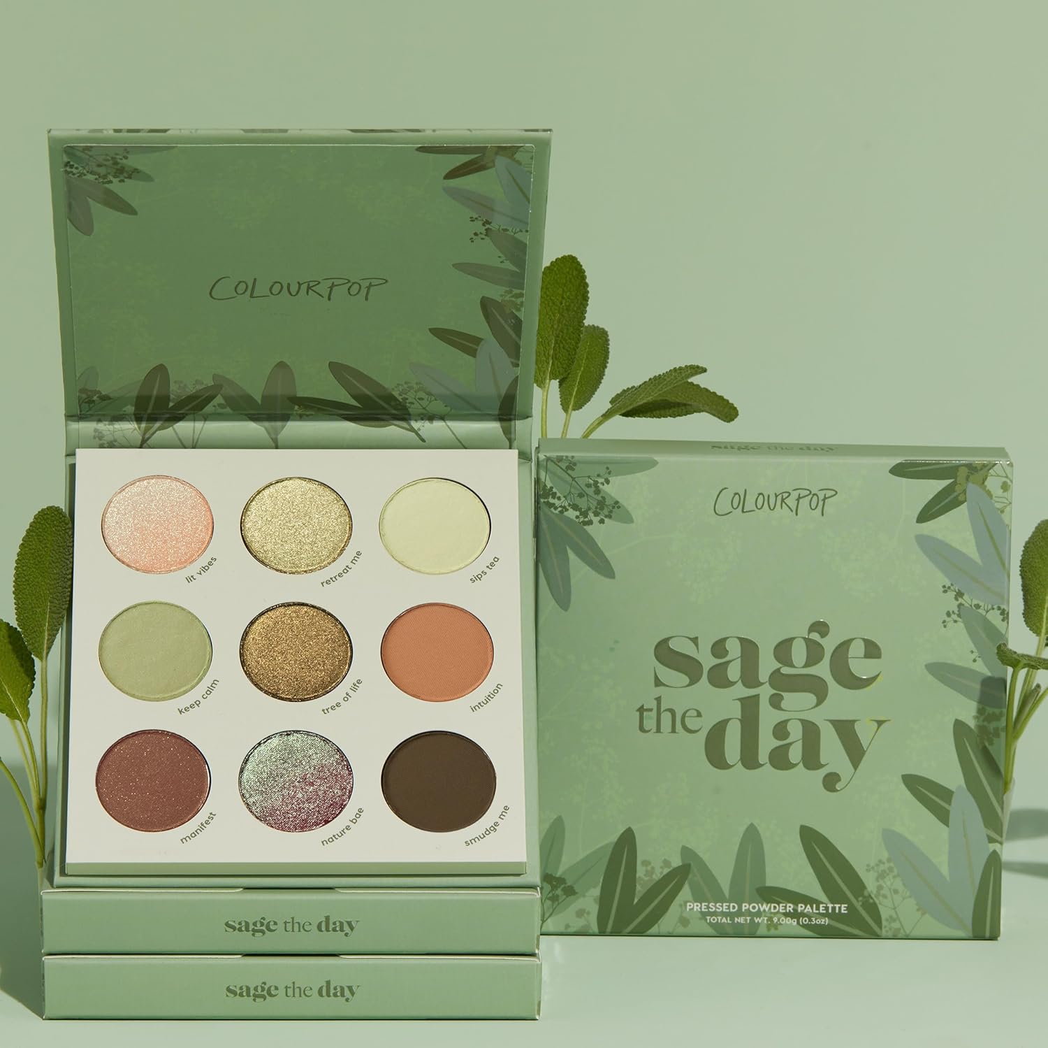 ColourPop Sage the Day Eyeshadow Palette - Sage & Olive Palette with Metallic and Matte Finishes - High-Pigment Eye Makeup with a Long-Wearing Formula (0.3 oz) - Image 4