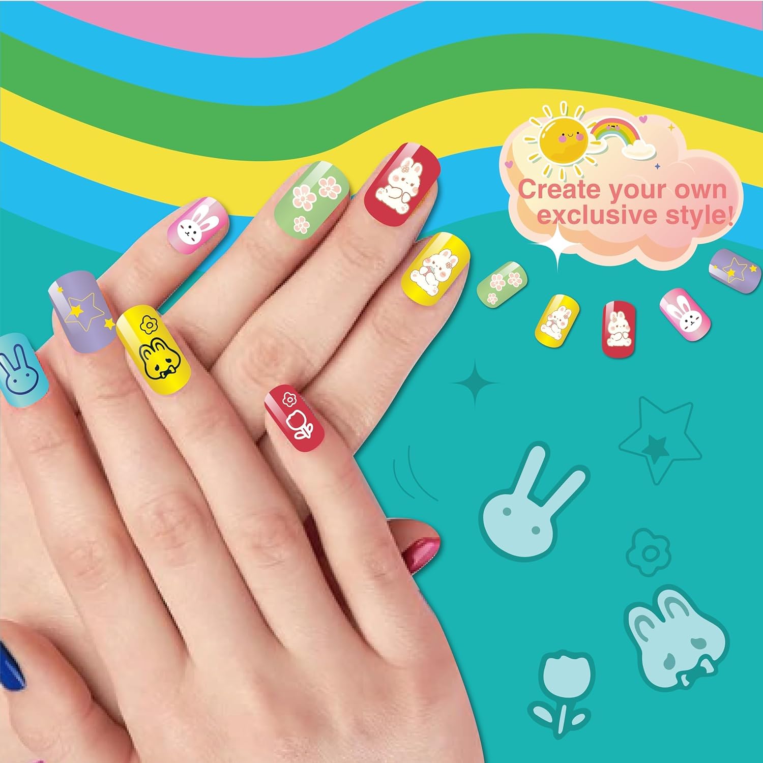 Kids Nail Polish Set for Girls Nail Polish Kit for Kids Ages 7-12 Quick Dry & Non-Toxic Nails Polish Manicure Set for Girls Gifts - Image 2