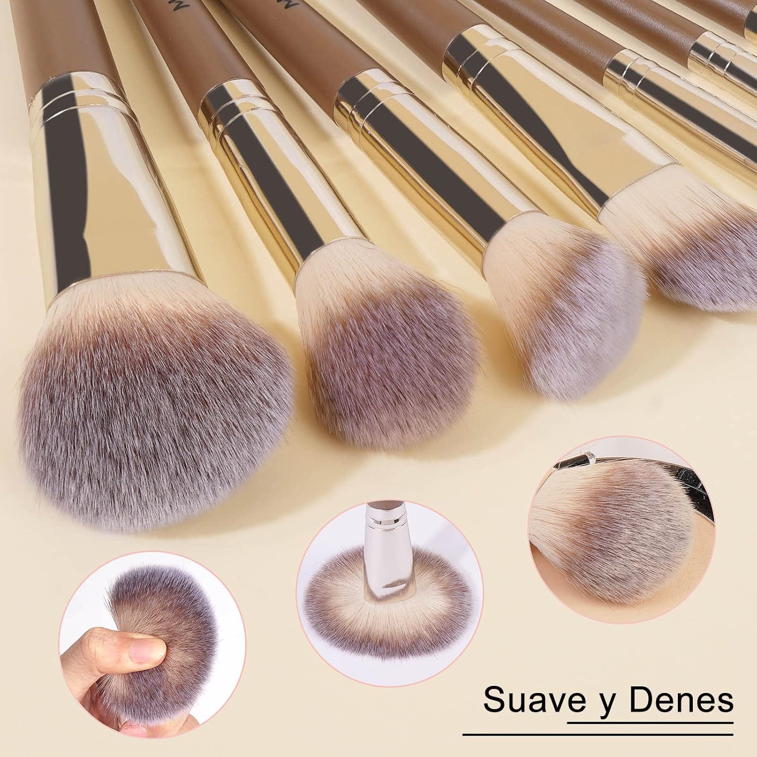 Make Up Brushes, MAANGE 18 Pcs Premium Synthetic Makeup Brushes Set Soft Foundation Powder Eyeliner Eye Shadow Makeup Brushes Professional (Champagne) - Image 3