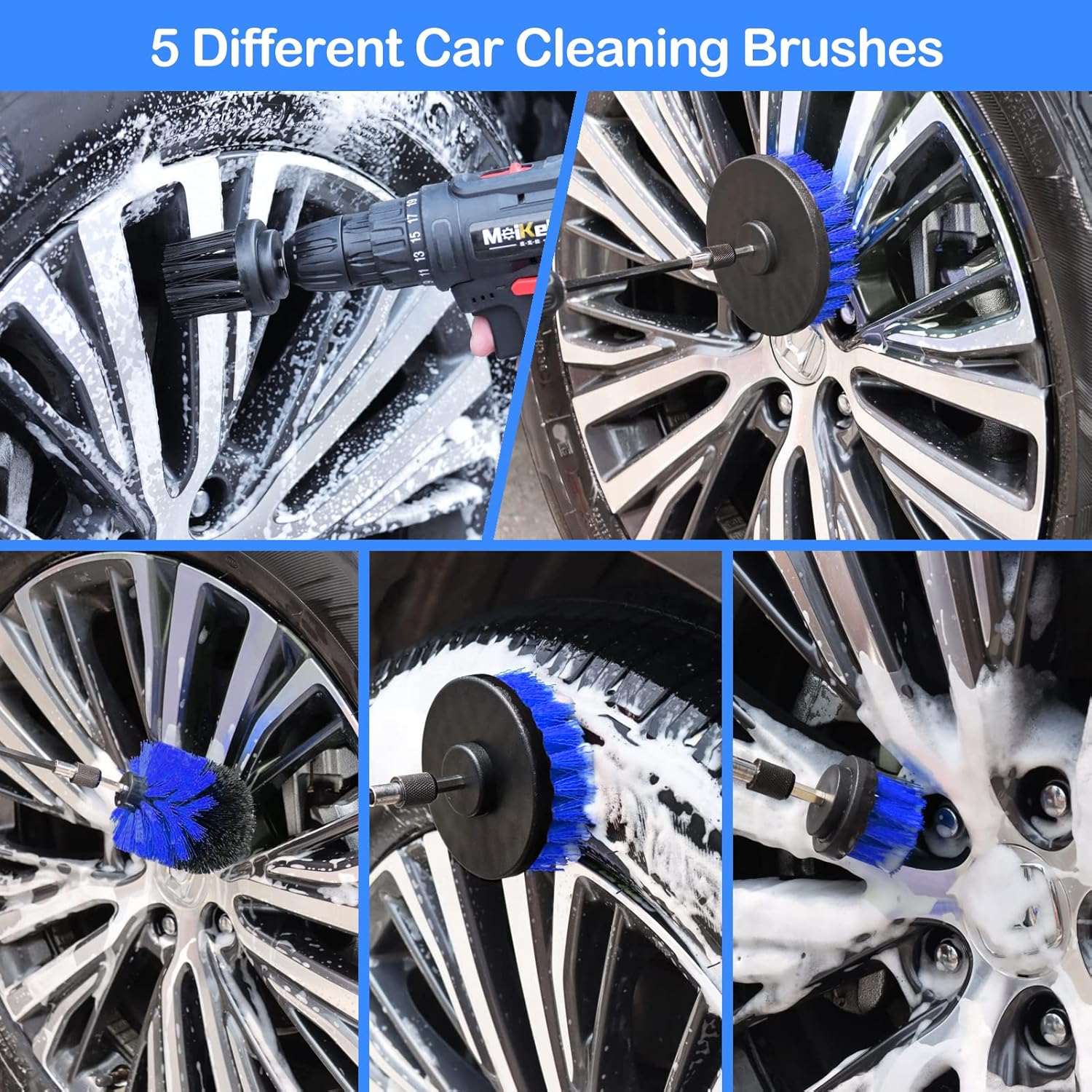 26Pcs Car Detailing Brush Set, Car Detailing Kit, Auto Detailing Drill Brush Set, Car Detailing Brushes, Car Buffing Sponge Pads Kit,Car Accessories,Car Cleaning Tools Kit for Interior,Exterior,Wheels - Image 2