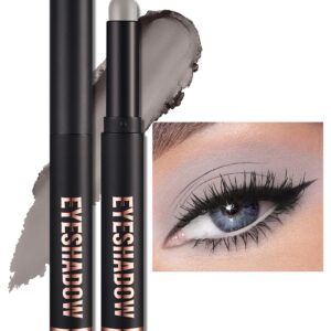 Erinde Waterproof Cream Eyeshadow Stick, Matte Nude Eye Shadow Sticks, Longwear Blendable High Pigmented, Neutral Eye Shadow Sticks Matte for Older Eyes, Smokey Eyeshadow Pencil Crayon, 21 Gray Brown