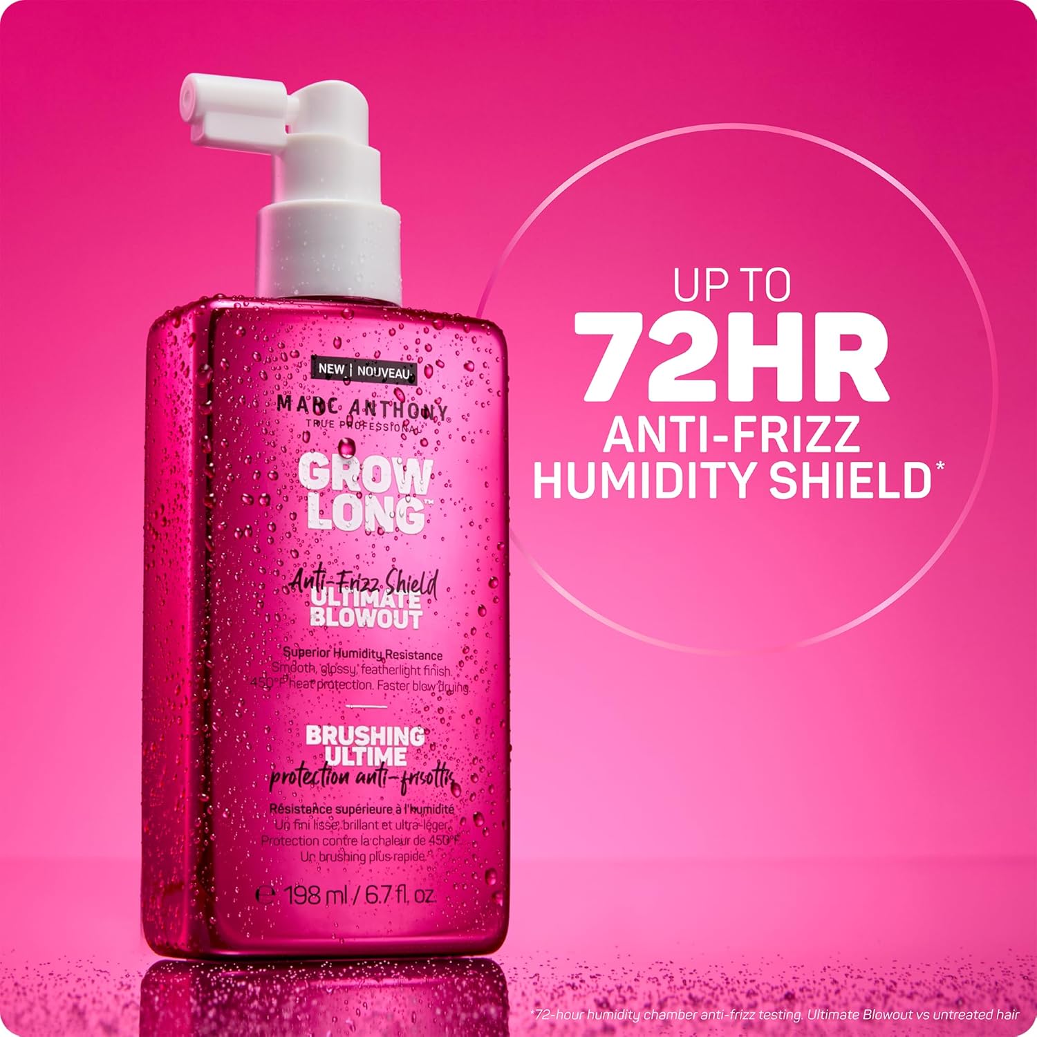 Marc Anthony Anti-Frizz Shield Ultimate Blowout Spray, Grow Long - Smooth, Shiny Hair in High Humidity - Heat Protectant - 6.7 oz - Image 4