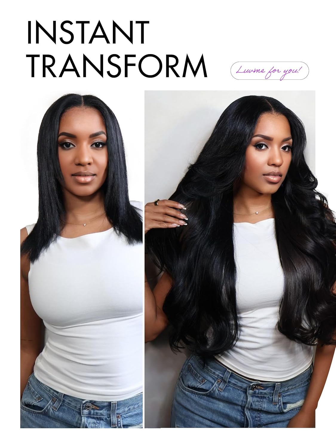 LUVME HAIR All-Day Comfort™ Loose Body Wave 5x5 Lace Front Wigs Human Hair Glueless Wigs Human Hair Pre Plucked Pre Cut Long Black Wig Lace Closure Wigs Frontal Wigs Human Hair - Image 5