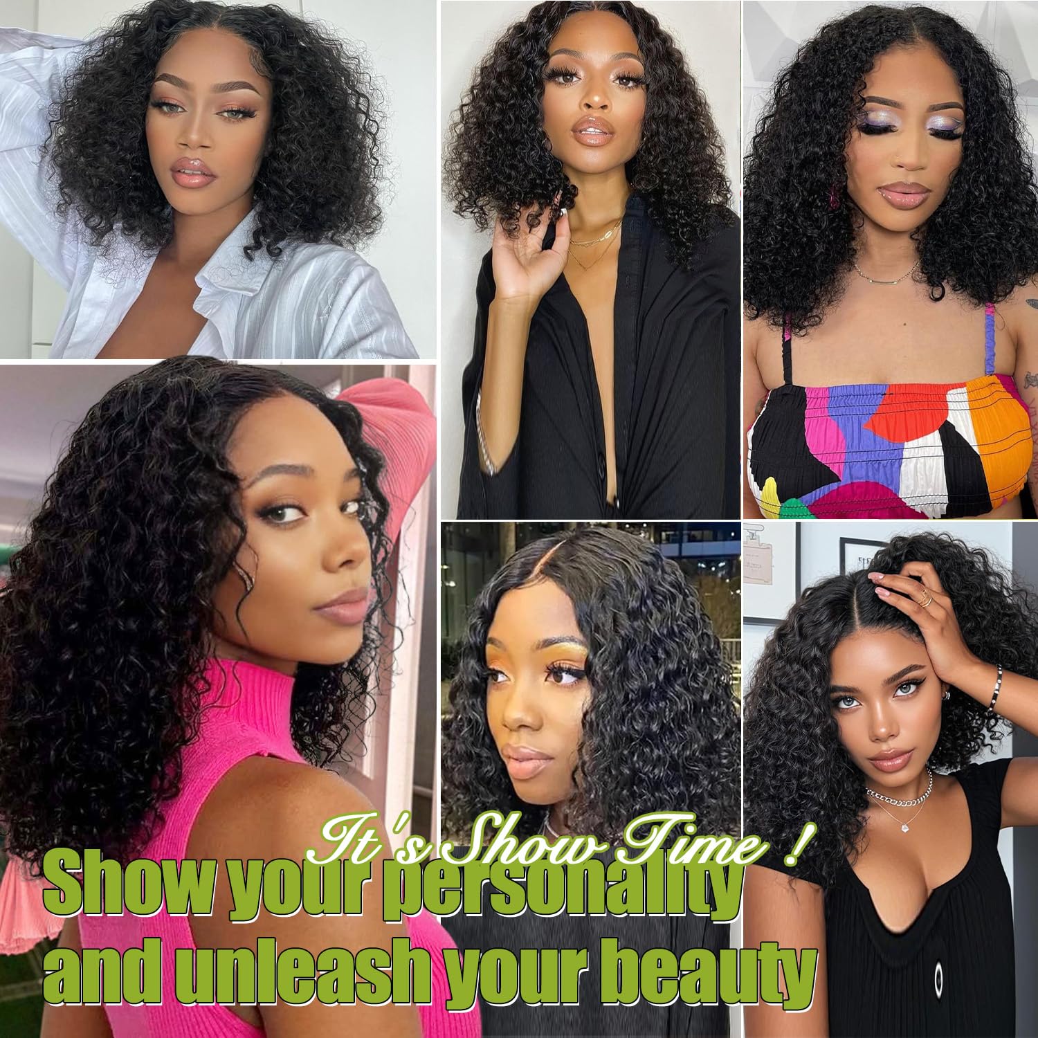 Water Wave 13x4 Hd Lace Front Wigs Human Hair 200% Density Short Curly Bob Wig Human Hair Lace Frontal Wigs for Black Women Deep Wave Pre Plucked Glueless Wig 14 INCH Natural Black - Image 5