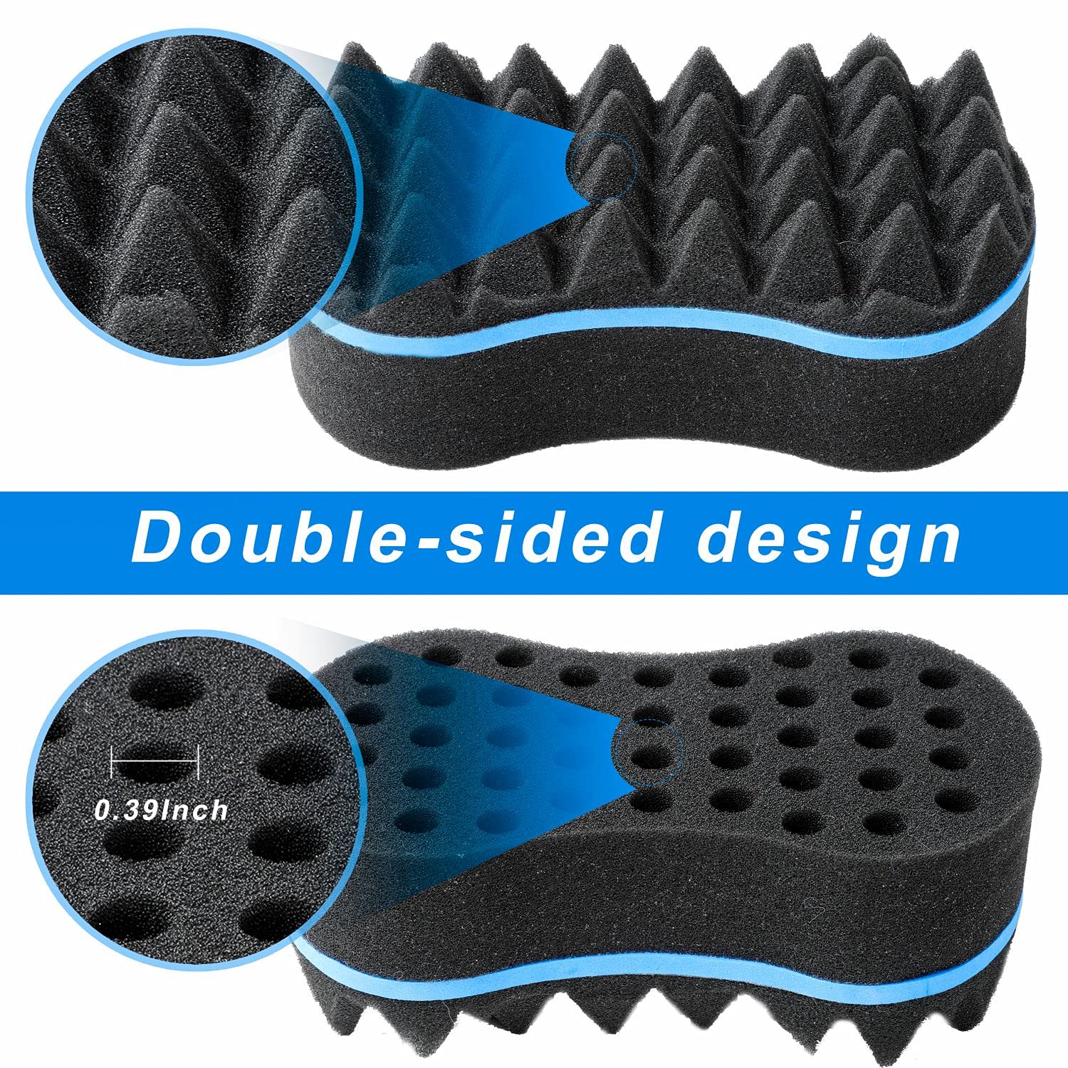 3Pcs Hair Styling Set for All - Curl Brush, Twist Sponge for Textured Hair with Metal Pick - Image 3