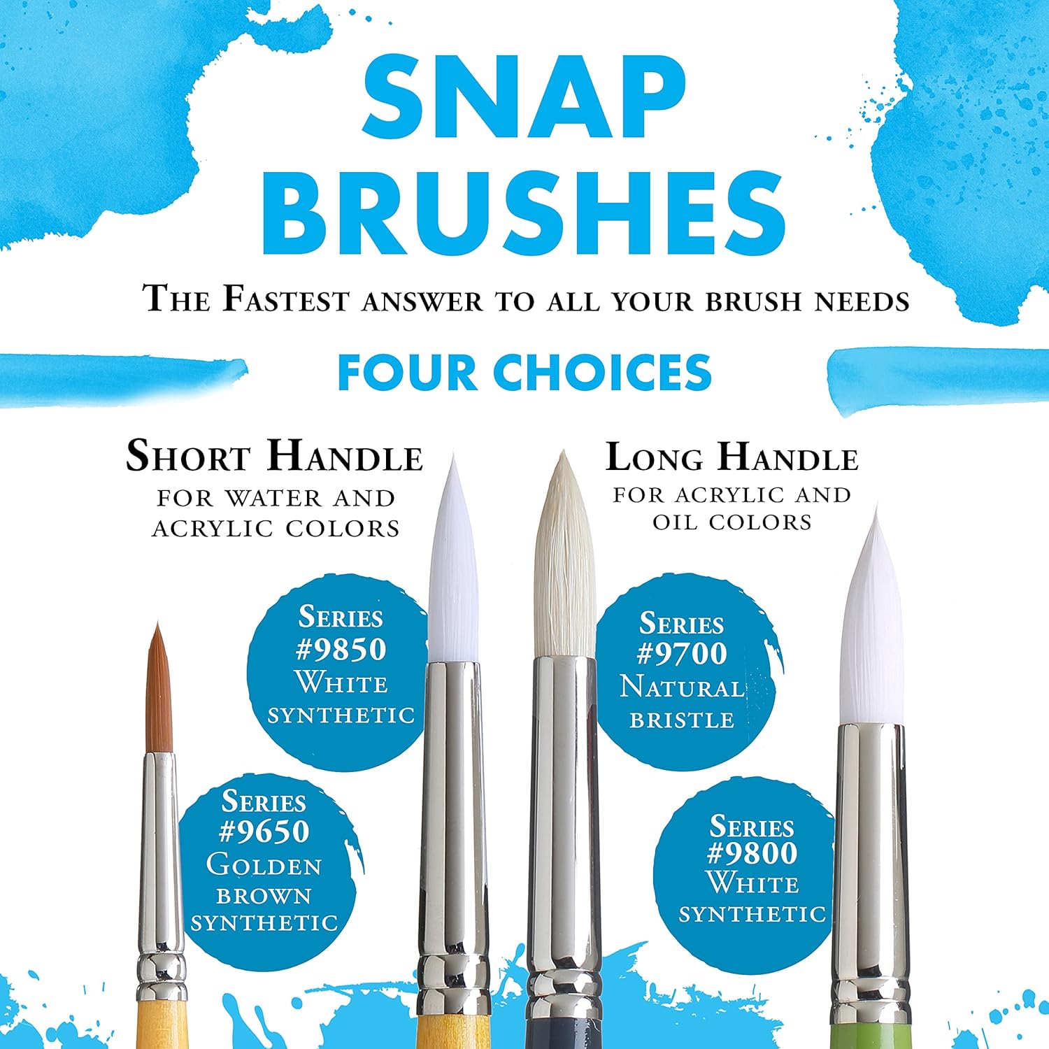 Princeton Snap! 9650SET-2 SNAP Brush Round 6 4 Stroke 34IN, Multicolor - Image 2