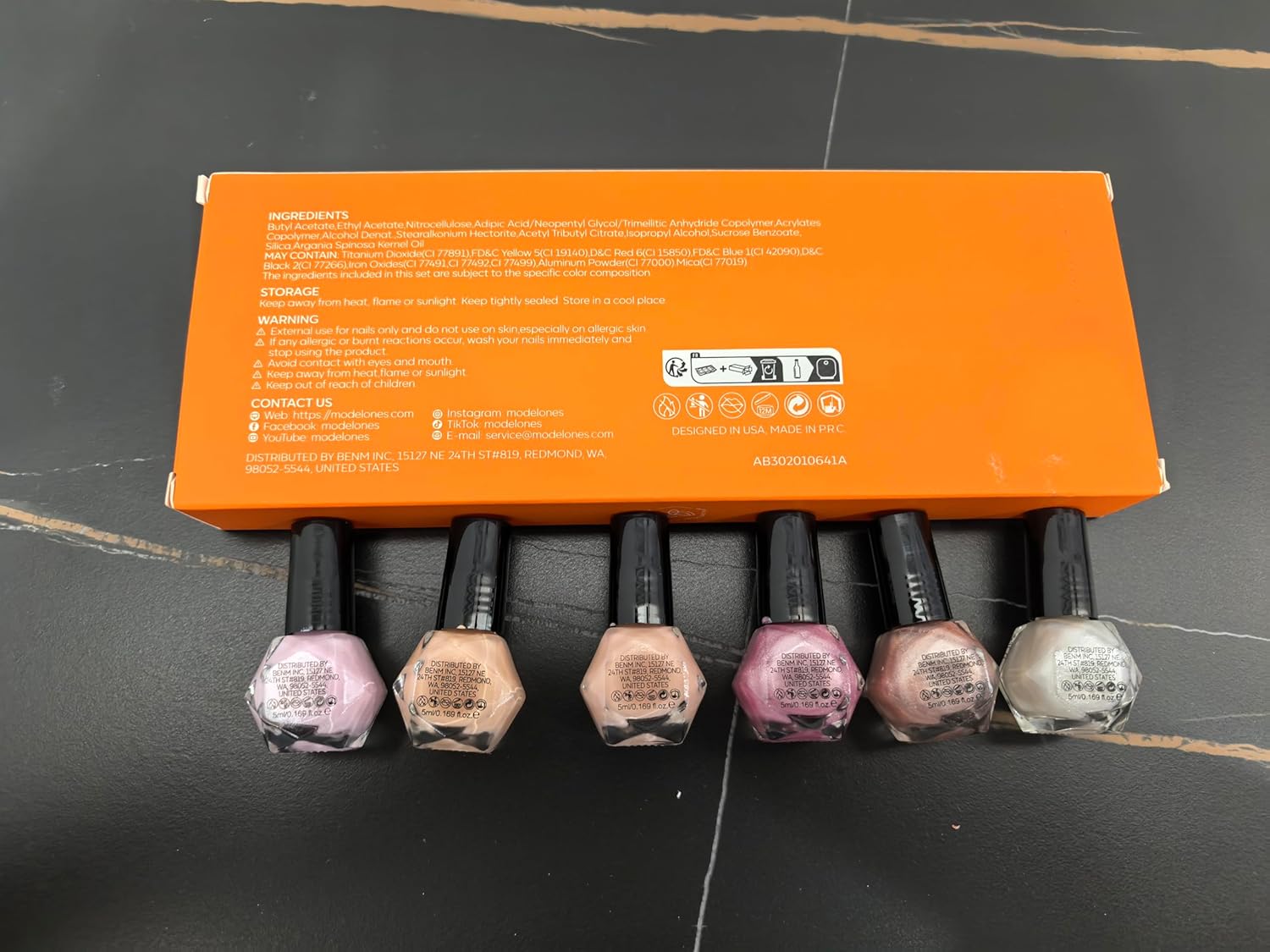 modelones Nail Polish Set 6 Colors Neutral Nude Pink Mini Skin Tones Collection Quick Dry Neutral Glitter Finger Nail Polish Home DIY Manicure Valentine's Gift for Women Girl - Image 8