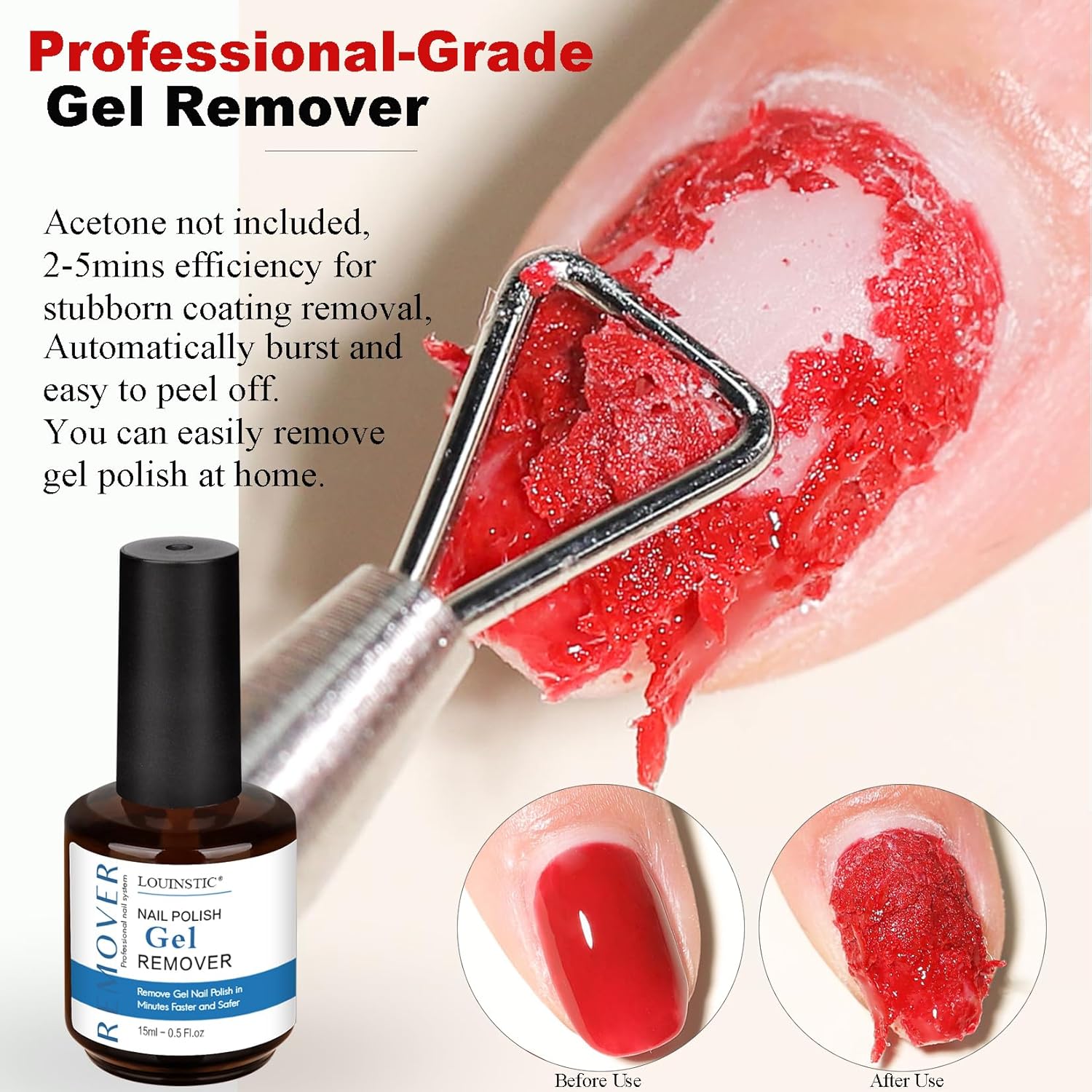 Gel Nail Polish Remover – Fast, No Soak & No Foils, Safe for Natural Nails, Healthy, Low Odor, Quick Gel Removal in 2-5 Minutes – For Nail Polish & Nail Art, At-Home Manicure Solution - Image 3