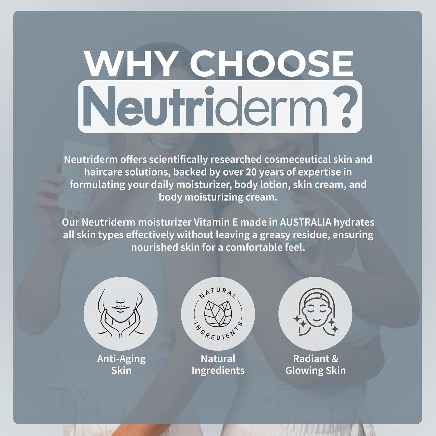 NEUTRIDERM Daily Face Moisturizer with Natural Vitamin E Cream, Moisturizing Lotion for Face and Body, Wrinkles, Dry, Acne-Prone, Irritated, or Aging Skin, 48-Hour Hydration, 4.2 oz - Image 9