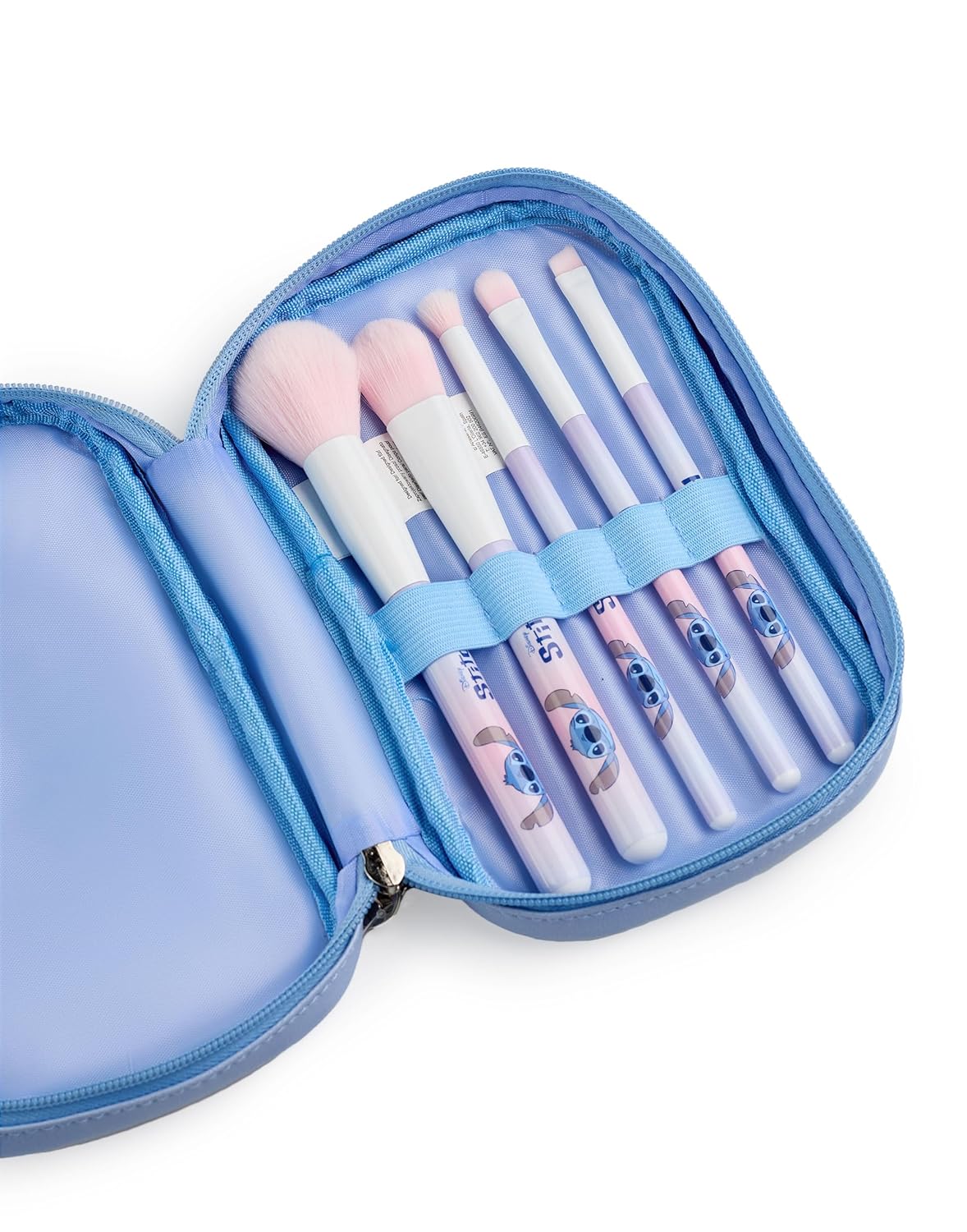 Disney Lilo & Stitch Womens Makeup Brush Set | Multicoloured Character Beauty Brushes with Zip Up Storage Case - Image 5