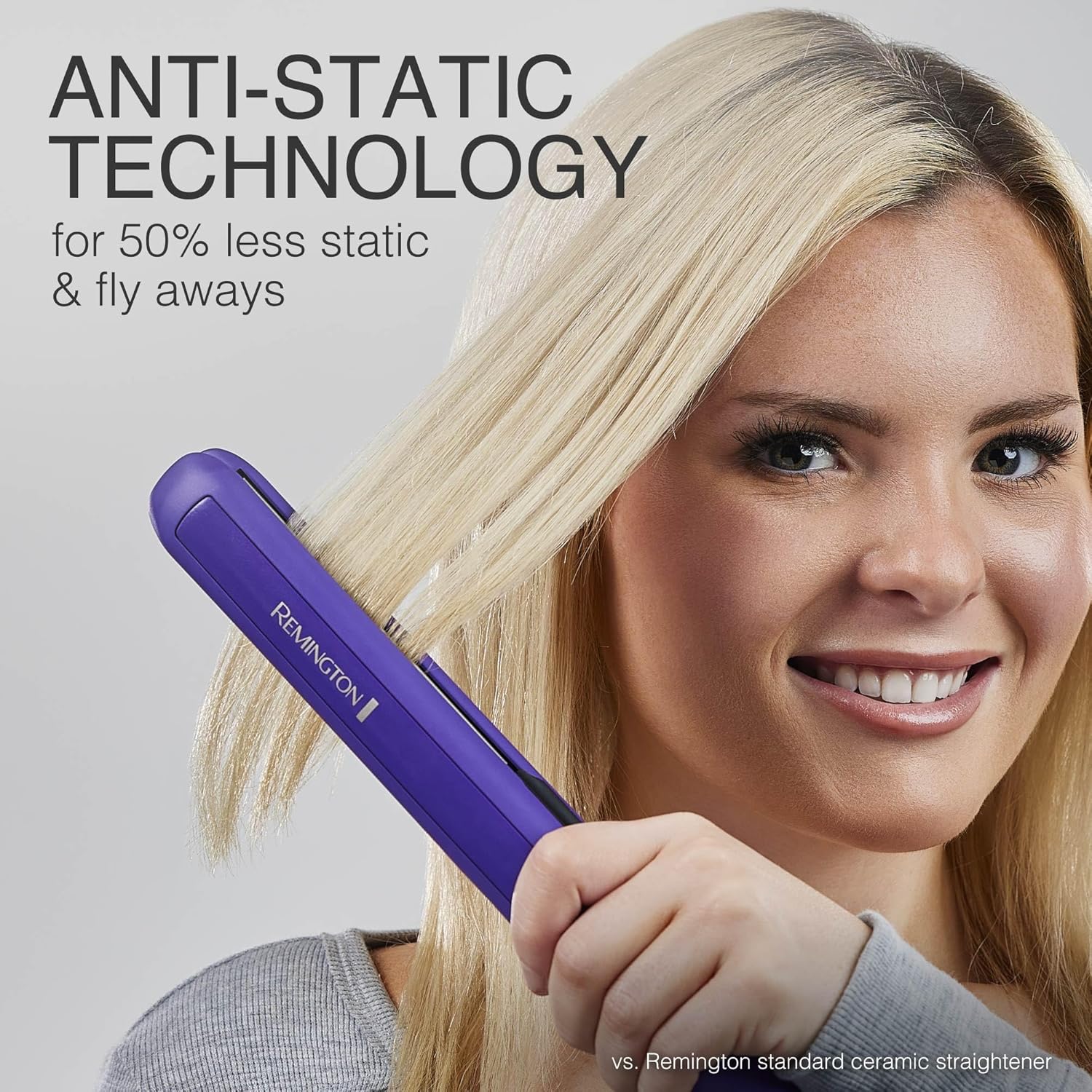 Remington 1" Flat Iron, Hair Straightener with Anti-Static Technology, 30-Second Heat Up & 60 Minute Auto Shut-Off, 30% Longer Ceramic Floating Plates, Titanium + Ceramic Coating - Image 2