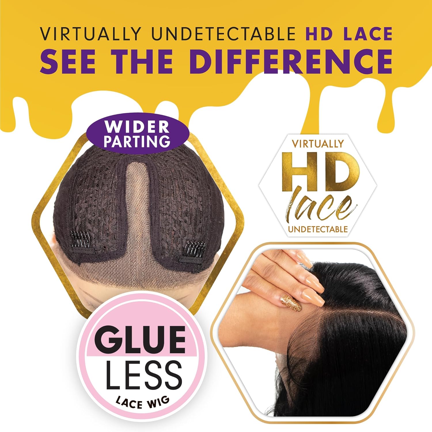 Sensationnel Butta Lace Wigs - Unit 5 Extra Wide 5 Inch Deep Parting Synthetic Preplucked Hairline Glueless Lacefront (1 JETBLACK) - Image 5