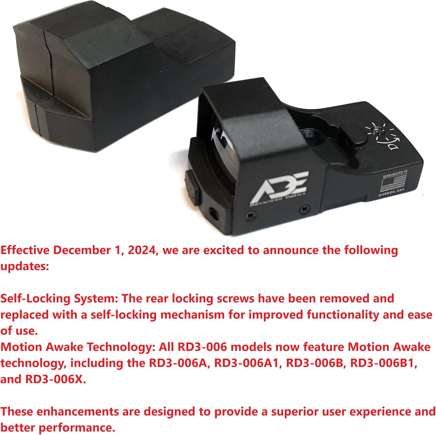 Ade Advanced Optics Huracan RD3-006x Green Dot Reflex Sight + Optic Mounting Plate for Springfield XD, MOD.2,XDm,XDS,XDE, Hellcat(Non-OSP) Pistol