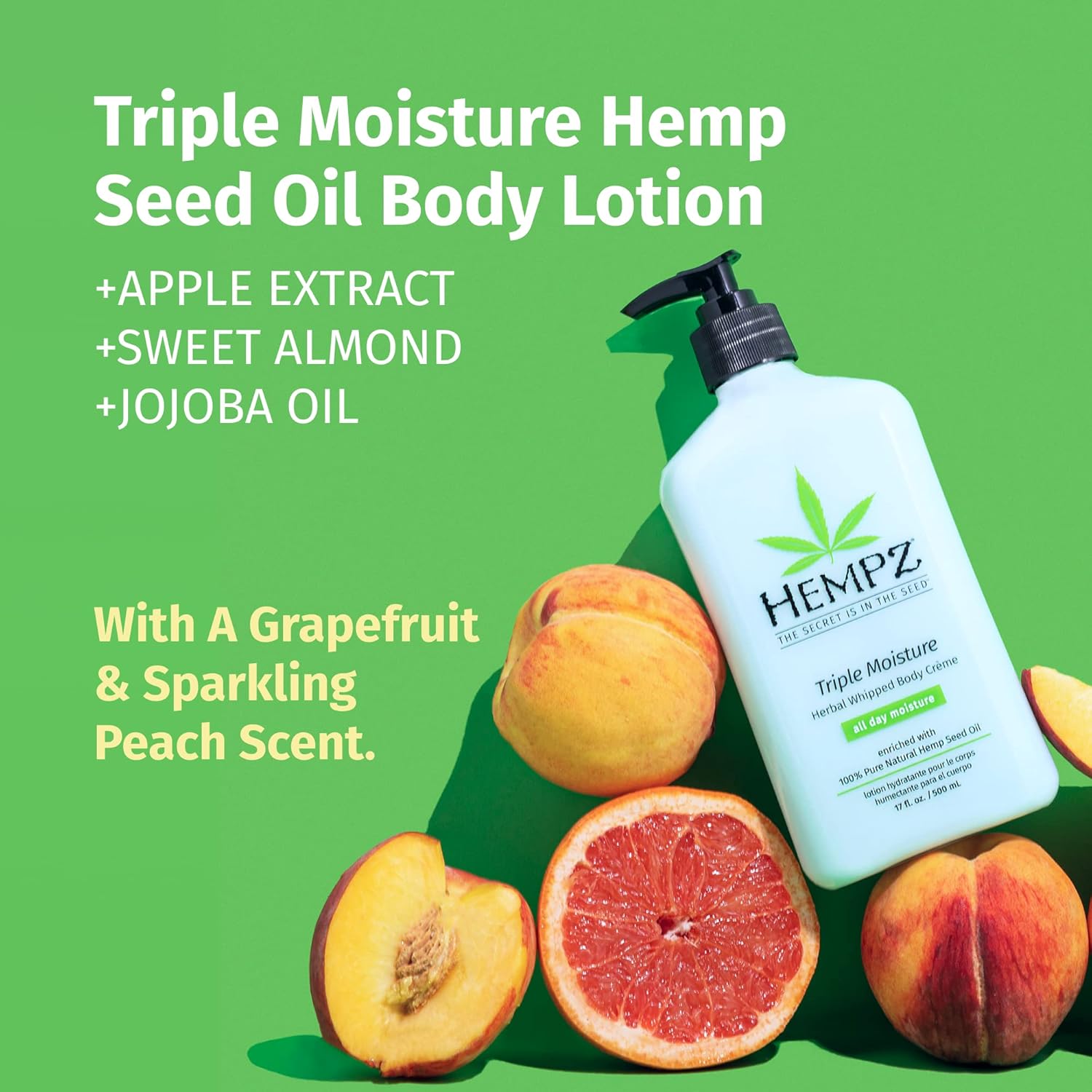 HEMPZ Triple Moisture Body Moisturizer, 17 Oz – Hydrating Lotion Rich with Minerals, Vitamin C, & Hempseed Oil to Nourish & Repair Extremely Dry or Sensitive Skin for Body - Image 3