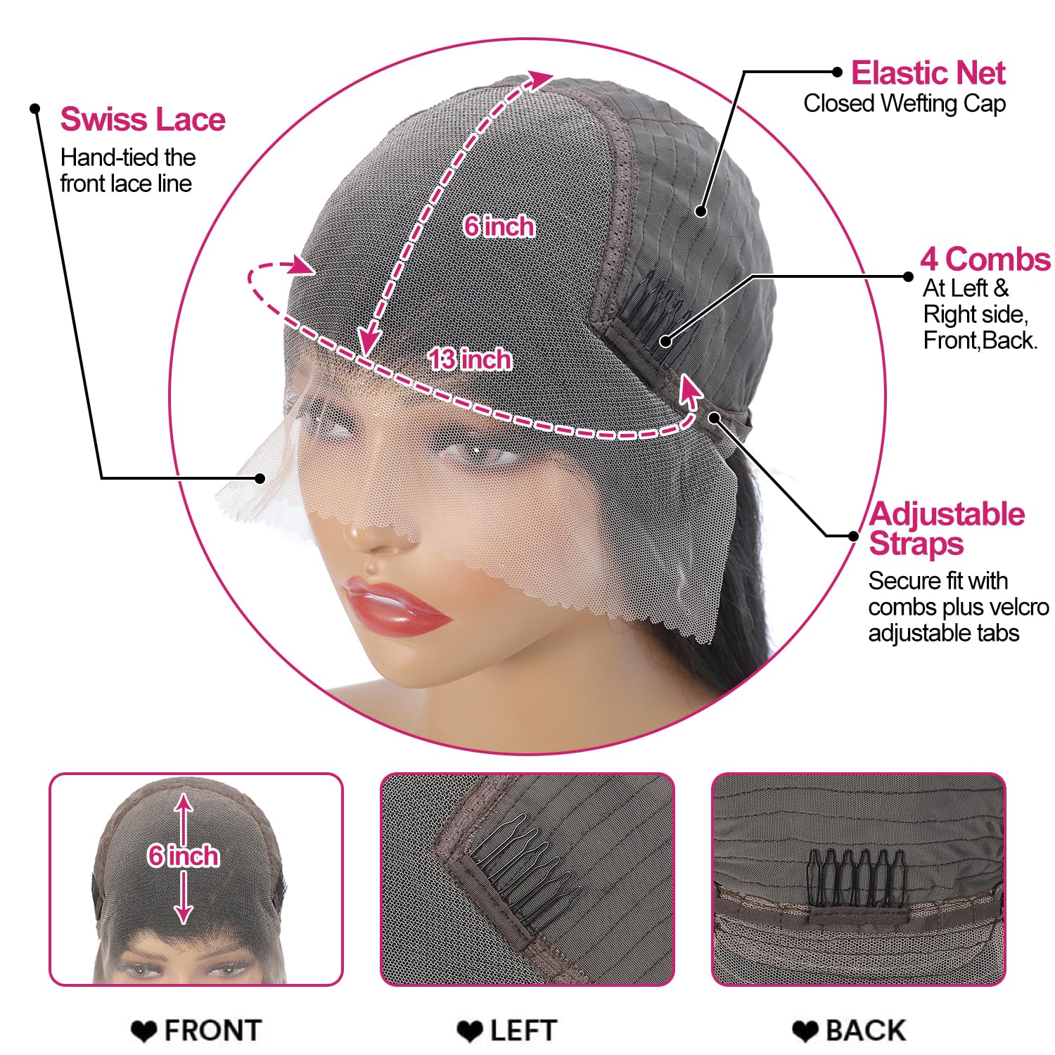 30 Inch 13x6 Lace Front Wigs Human Hair 200 Density Straight HD Lace Front Wigs Pre Plucked Straight Glueless Human Hair 13x6 HD Frontal Human Hair Wig for Women - Image 5