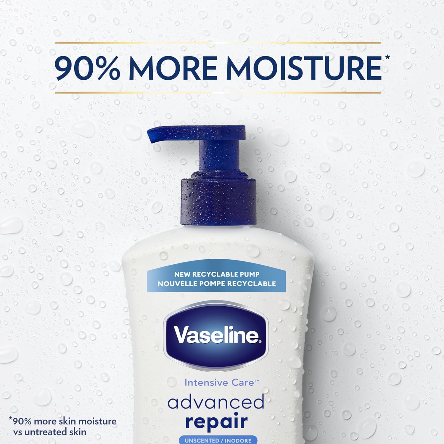 Vaseline Intensive Care Unscented Advanced Repair Body Lotion - Ultra-Hydrating with Lipids for Extremely Dry Skin, 20.3 oz, Pack of 3 - Image 6