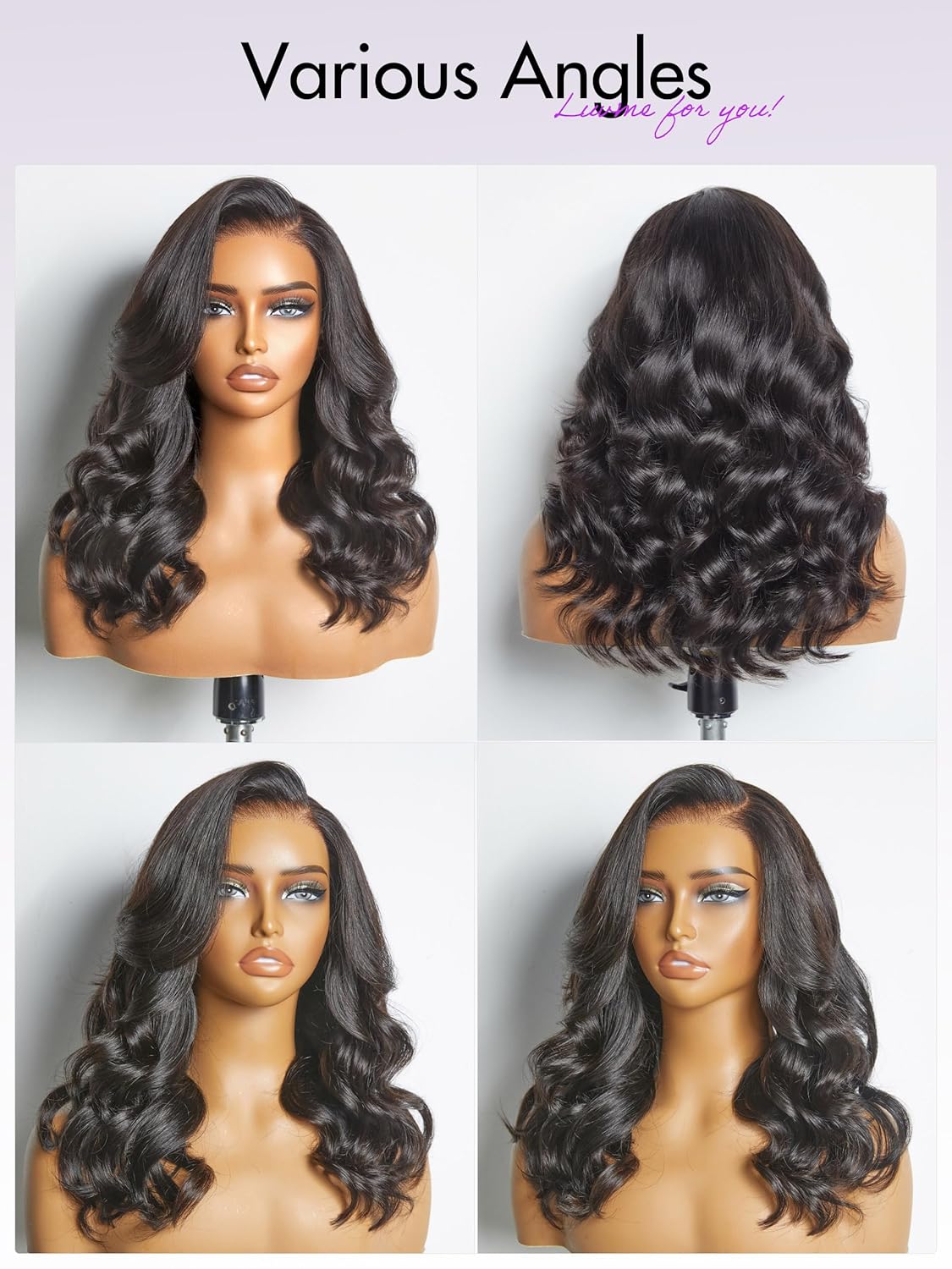 LUVME HAIR PreMax 13x4 Frontal Body Wave, Lace Front Wigs Human Hair Glueless For Black Women 100% Human Hair Lace Frontal Natural Black Side Part - Image 6