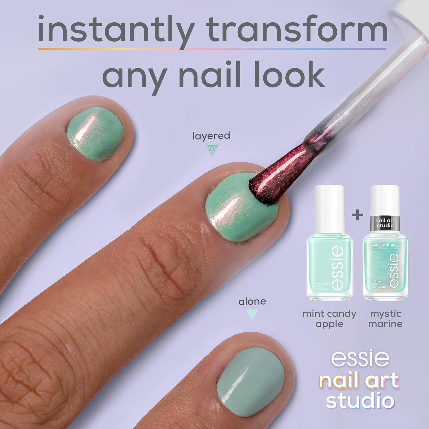 essie Nail Art Studio Special Effects Chrome Polish, Vegan, Aqua Nail Polish, Mystic Marine, 0.46 Fl Oz - Image 3