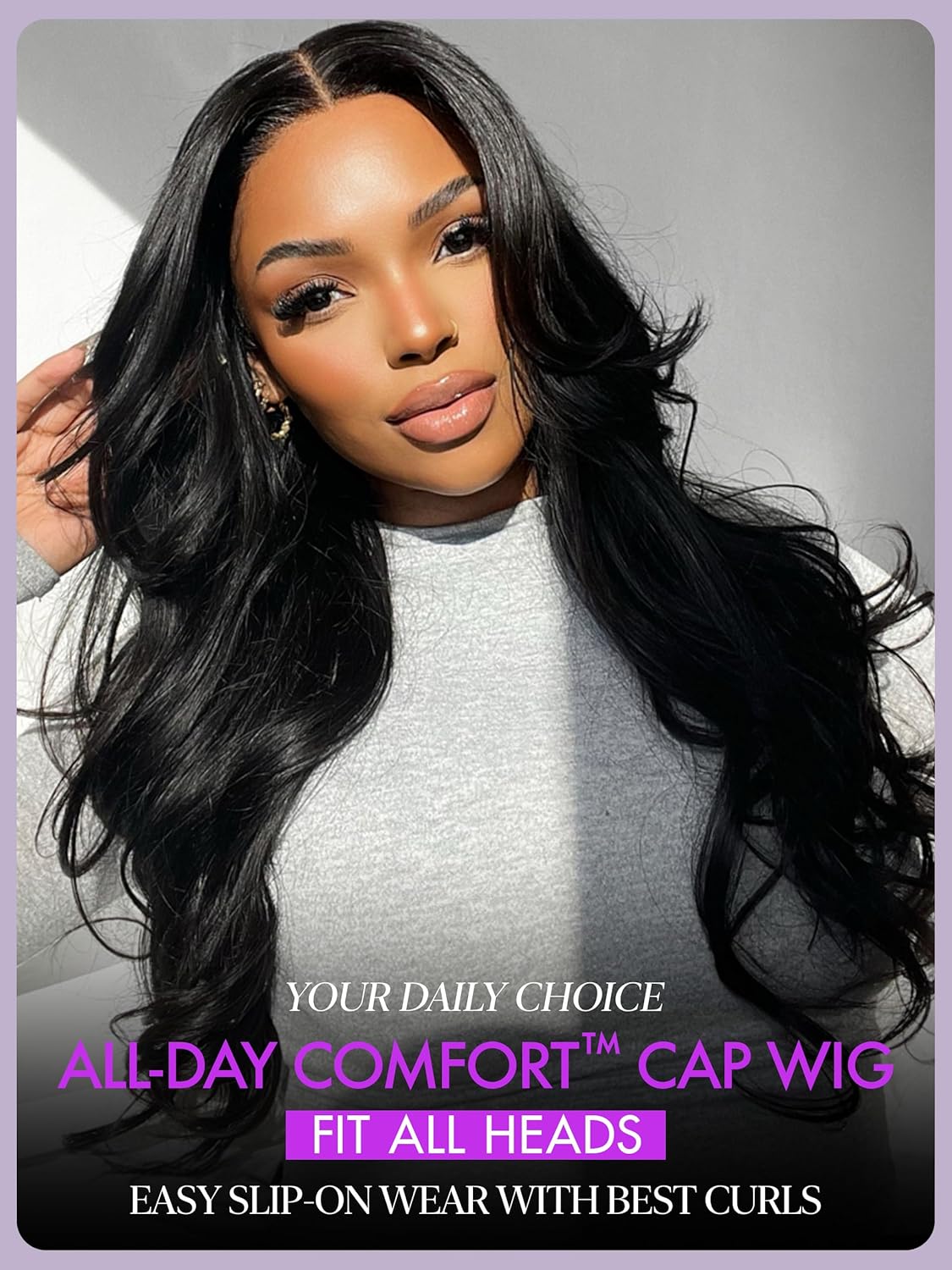 LUVME HAIR All-Day Comfort™ Loose Body Wave 5x5 Lace Front Wigs Human Hair Glueless Wigs Human Hair Pre Plucked Pre Cut Long Black Wig Lace Closure Wigs Frontal Wigs Human Hair - Image 2