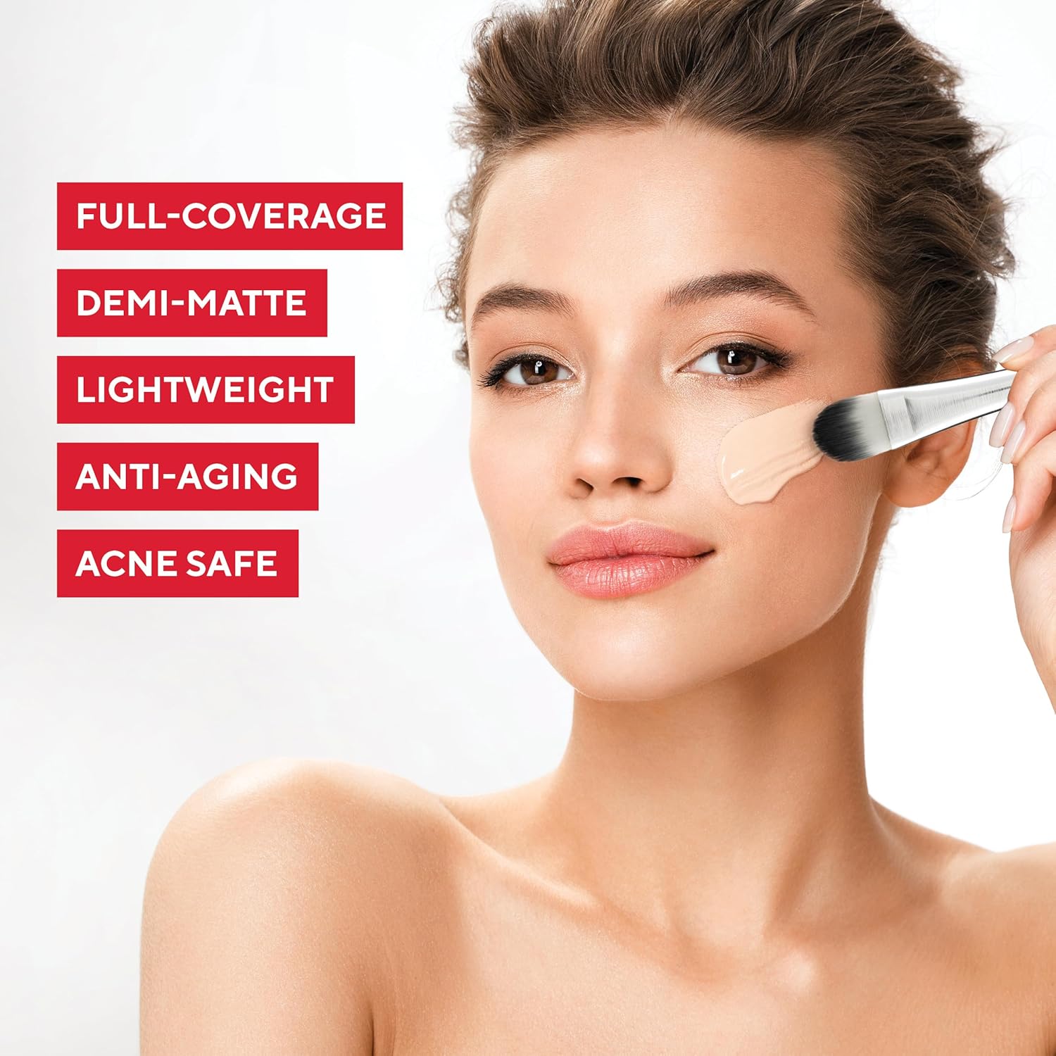 Mirabella Invincible For All HD Liquid Foundation - Anti-Aging Full Coverage Liquid Face Makeup - Moisturizing, Hydrating & Lightweight Foundation for All Skin Types (Medium M120) - Image 3