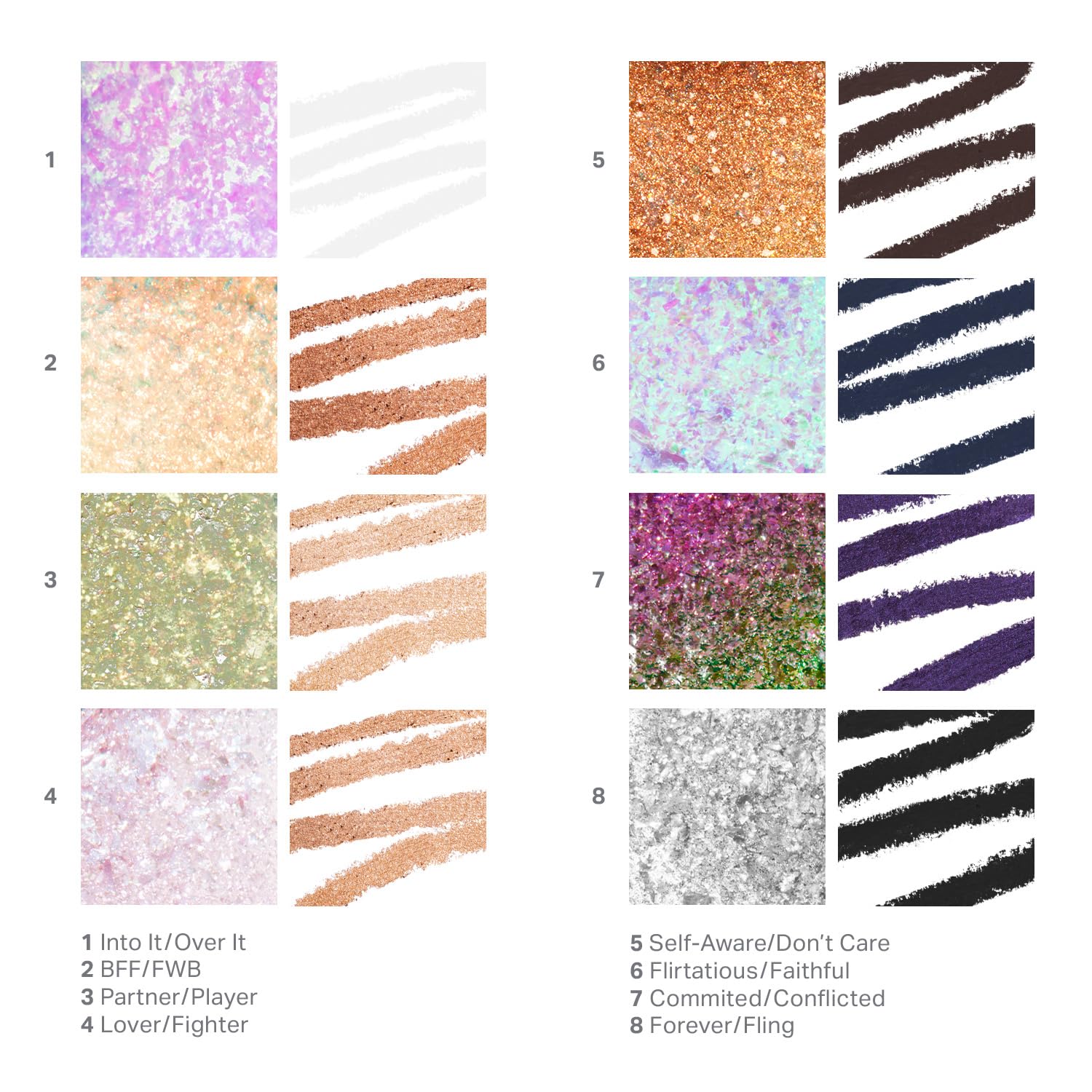 Morphe Mixed Signals Dual-Ended Eyeshadow Stick - Cream Eyeshadow Pigment & Chrome Liquid Flakes for Bold, Layered Eye Makeup Looks - Committed/Conflicted (0.96 oz) - Image 7
