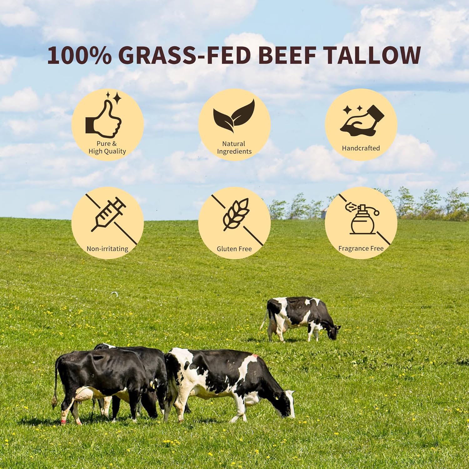 Beef Tallow for Skin, 100% Grass-Fed Whipped Beef Tallow Honey Balm for Face and Body, Tallow Face Moisturizer with Jojoba Oil, All Natural Skin Care for Sensitive, Dry Skin - 2 oz - Image 5