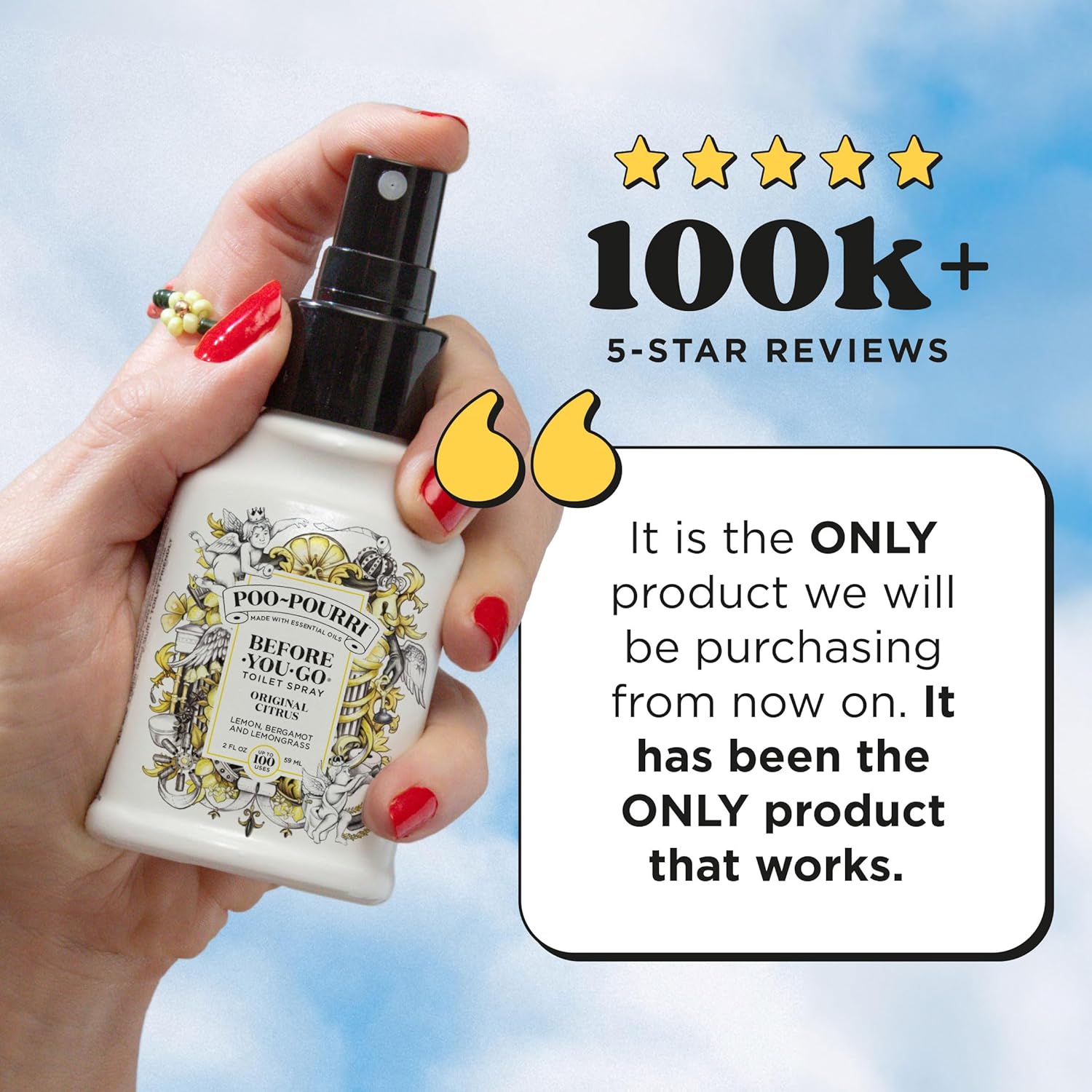 Poo-Pourri Original Citrus 2oz Before-You-Go Toilet Spray 2 Pack - Instantly Trap Bathroom Odor - Plant Based Ingredients & Essential Oils - No synthetic fragrance - Lemon, Bergamot & Lemongrass Scent - Image 4