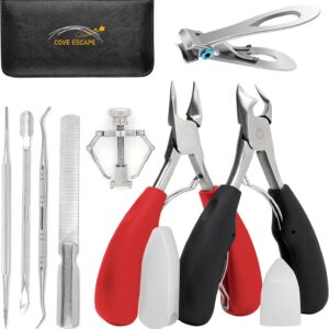 Toenail Clippers for Seniors Thick Toenails- Heavy Duty Podiatrist Ingrown Toe Nail Cutter for Men, Professional & Adults - Easy Grip Handle Stainless Steel (Large, 8, Count)