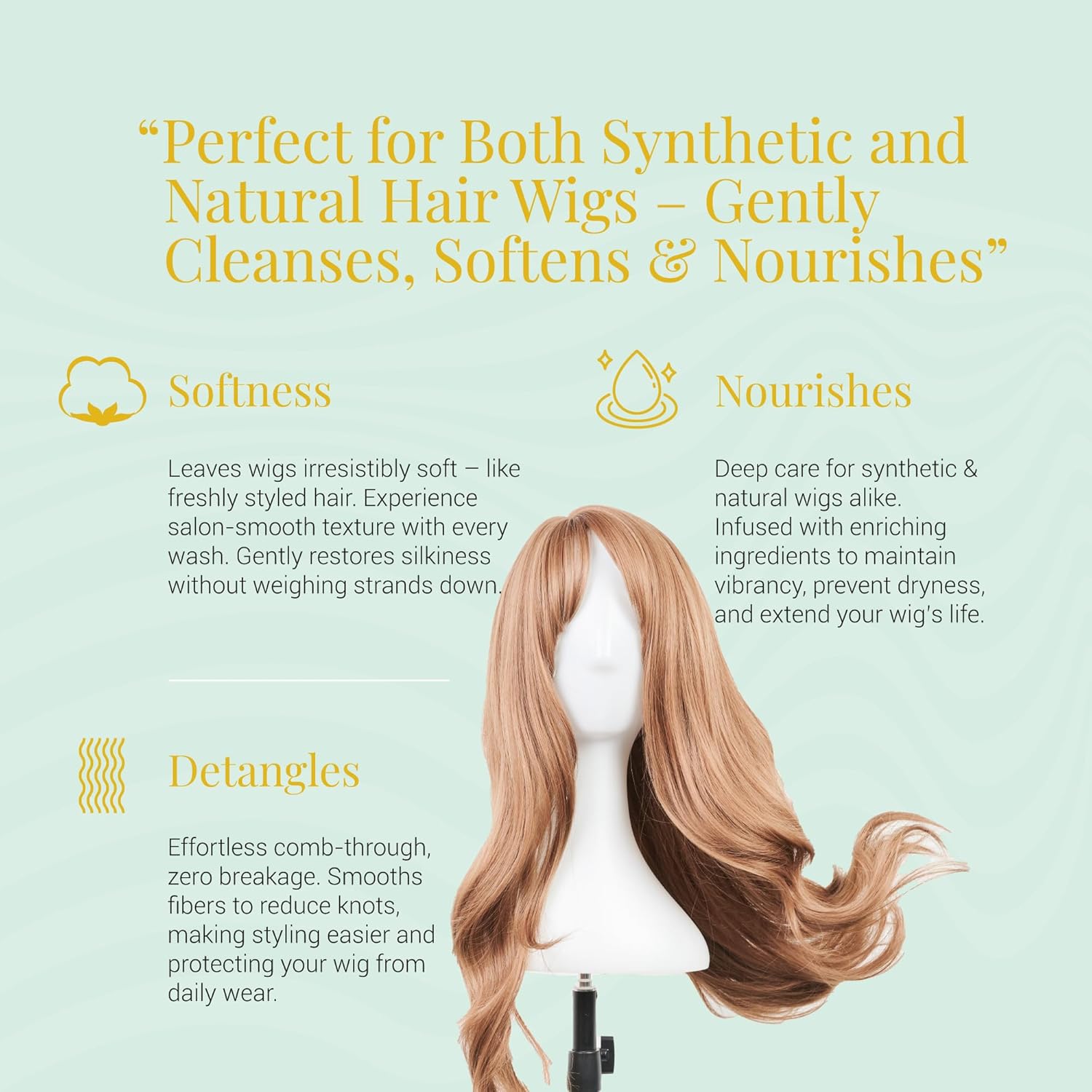 ARLENA Wig Shampoo 16 fl oz for Synthetic and Natural Wigs Gentle Sulfate-Free Cleanser - Image 3