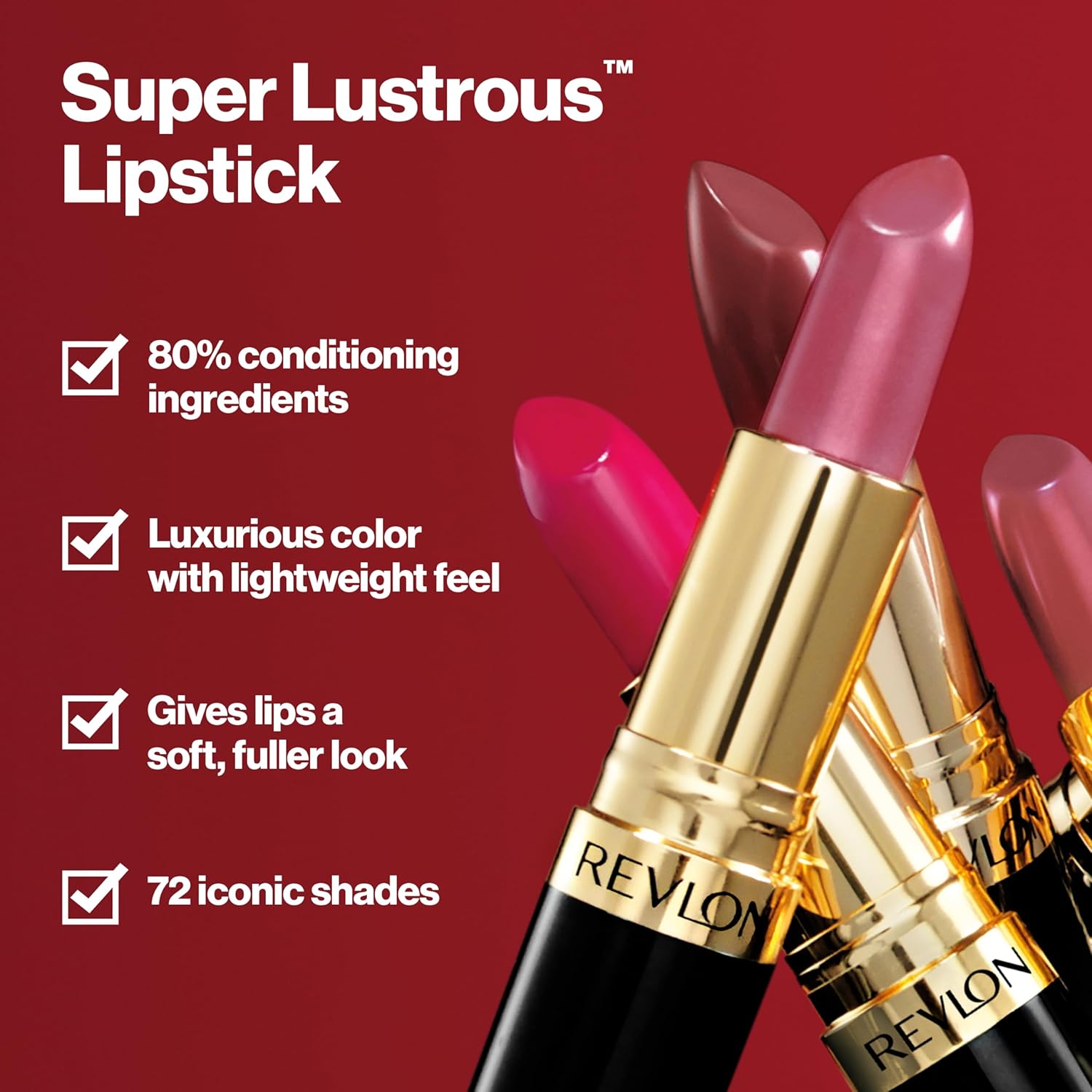 Revlon Super Lustrous Lipstick, Creamy Formula For Soft, Fuller-Looking Lips, Moisturized Feel, 750 Kiss Me Coral, 0.15 oz - Image 2