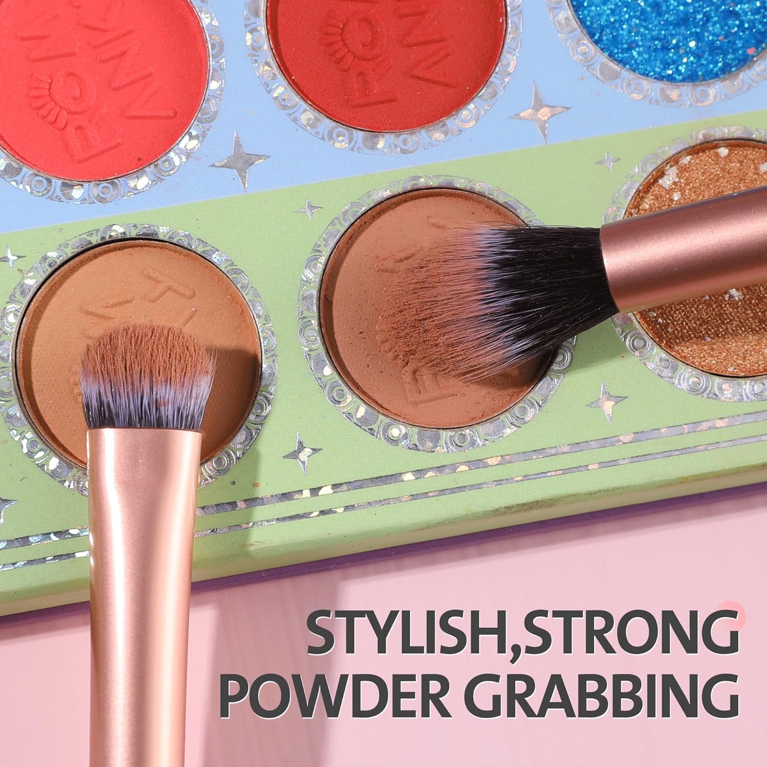 Travel Makeup Brush Set Mini Makeup Brushes For Foundation Concealer Eyeshadow Blush Blending & Buffing Liquid Cream Powder 6PCS Travel Size Complete Function Cosmetic Brushes Kit with Case - Image 8