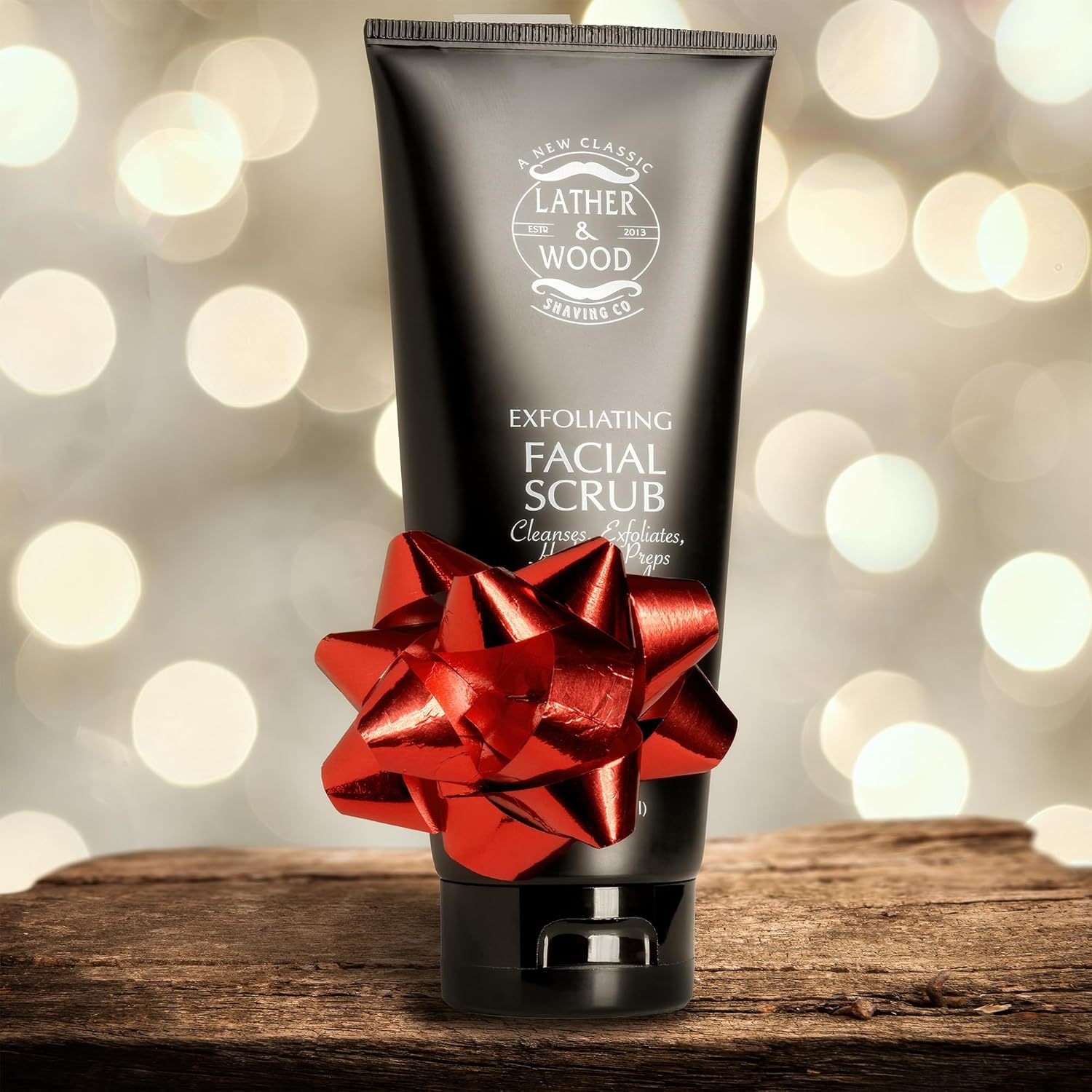 Lather & Wood's Face Scrub - Luxurious Exfoliating Mens Face Wash - 4oz Facial Cleanser - Image 2