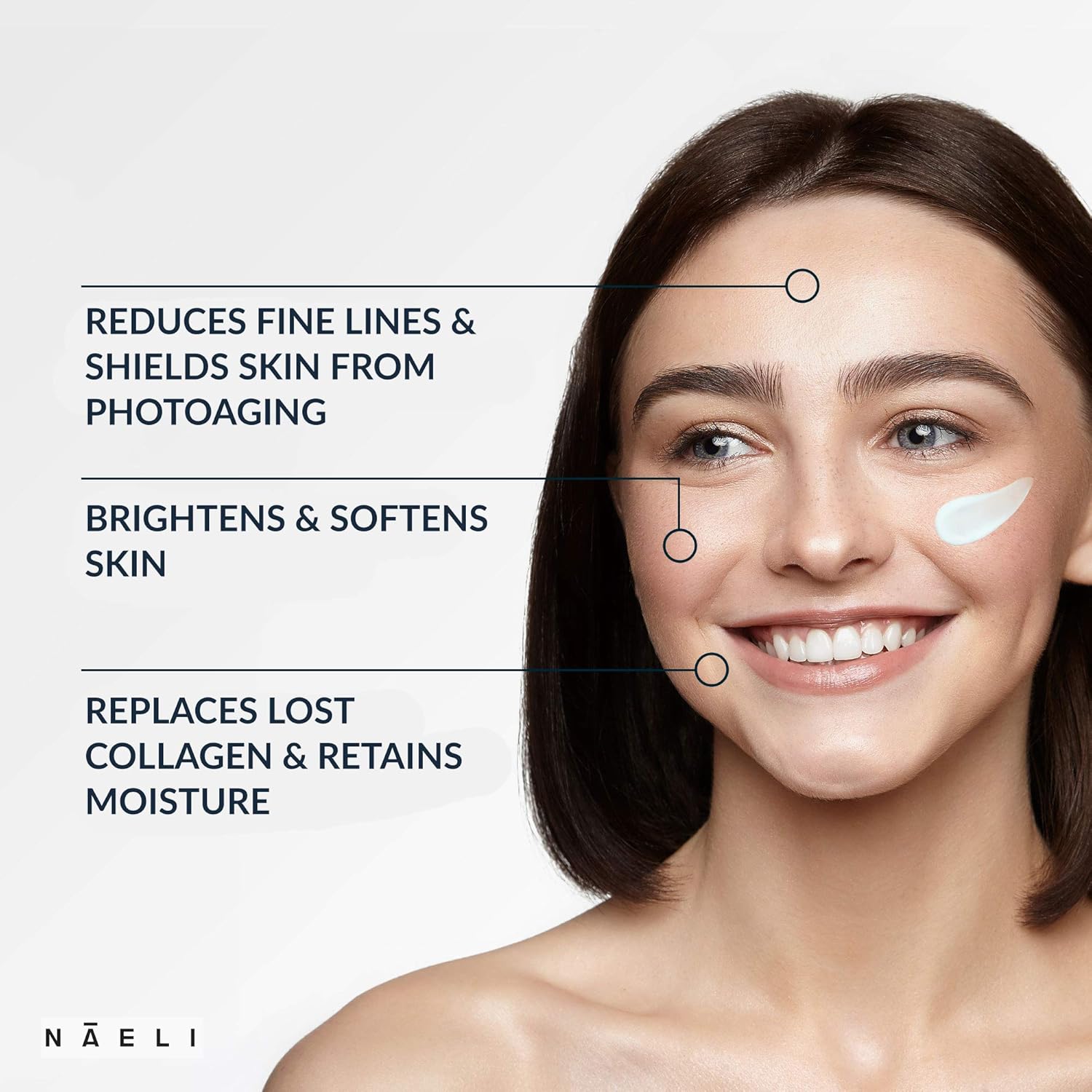 NAELI Face Moisturizer with SPF 30, Anti Aging Collagen & Peptide Cream, Reduces Wrinkles - Lightweight Skin Hydration with Hyaluronic Acid, Paraben Free & Non-Comedogenic Sunscreen, 1.4 oz - Image 2