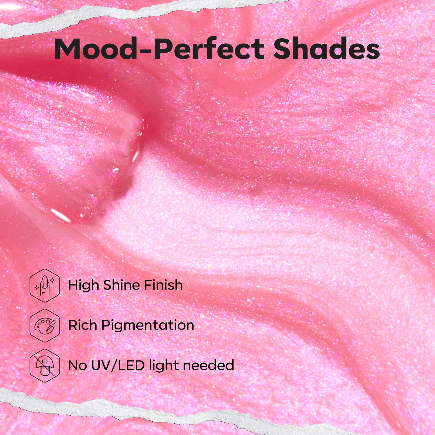 modelones Shine Pink Nail Polish, 15ml Shimmer Pearl Pink Nail Polish Quick Dry Nail Lacquer Strengthener Long Last Shine Fingernail Toe Nail Art DIY Home Travel Manicure Gift for Women Girls - Image 3