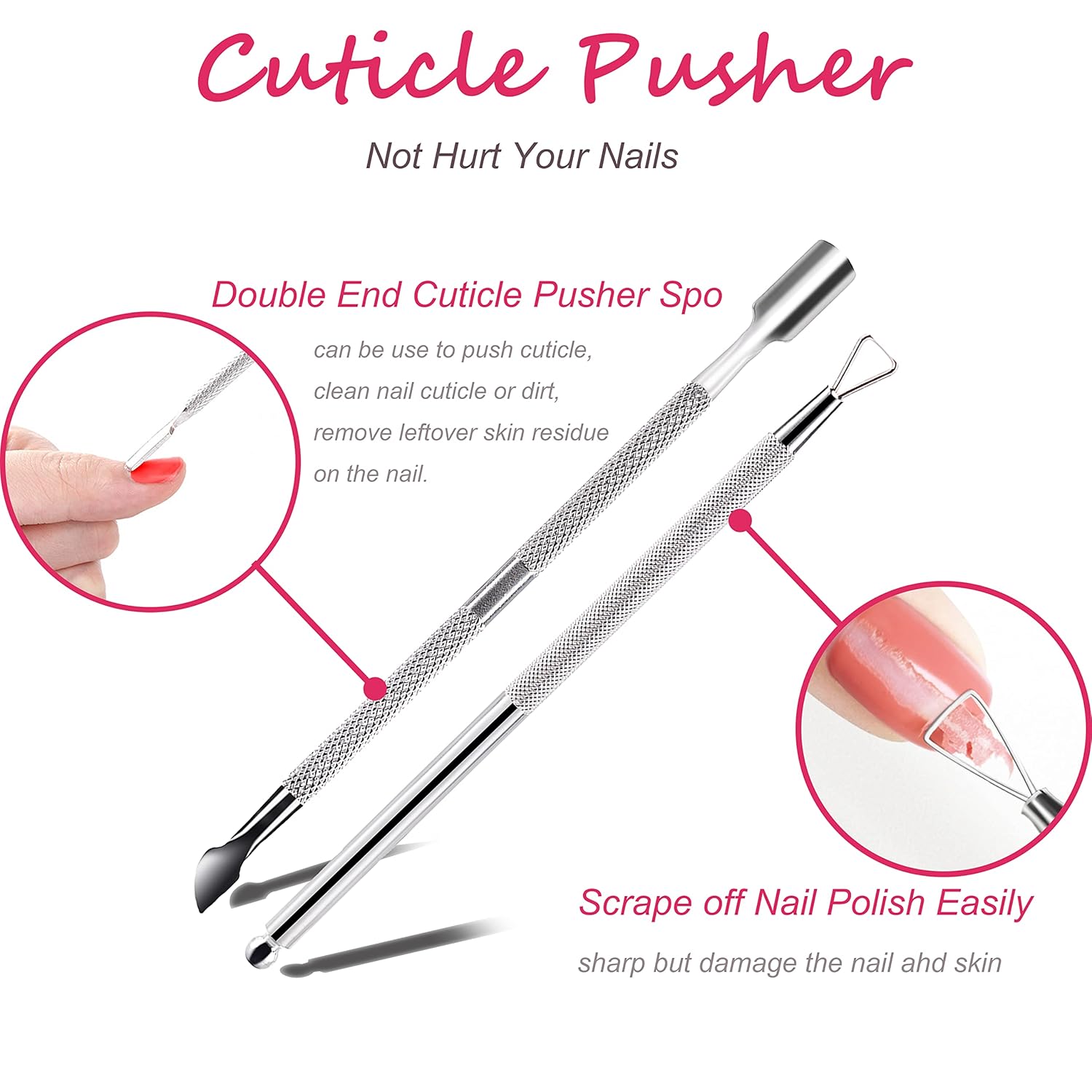 Gel Polish Remover Tools Kit - 10 Clips, 400 Lint-Free Wipes, Files 100/180, Buffer Block 400/4000, Brush, Cuticle Pusher & Peeler (Clear) - Image 4