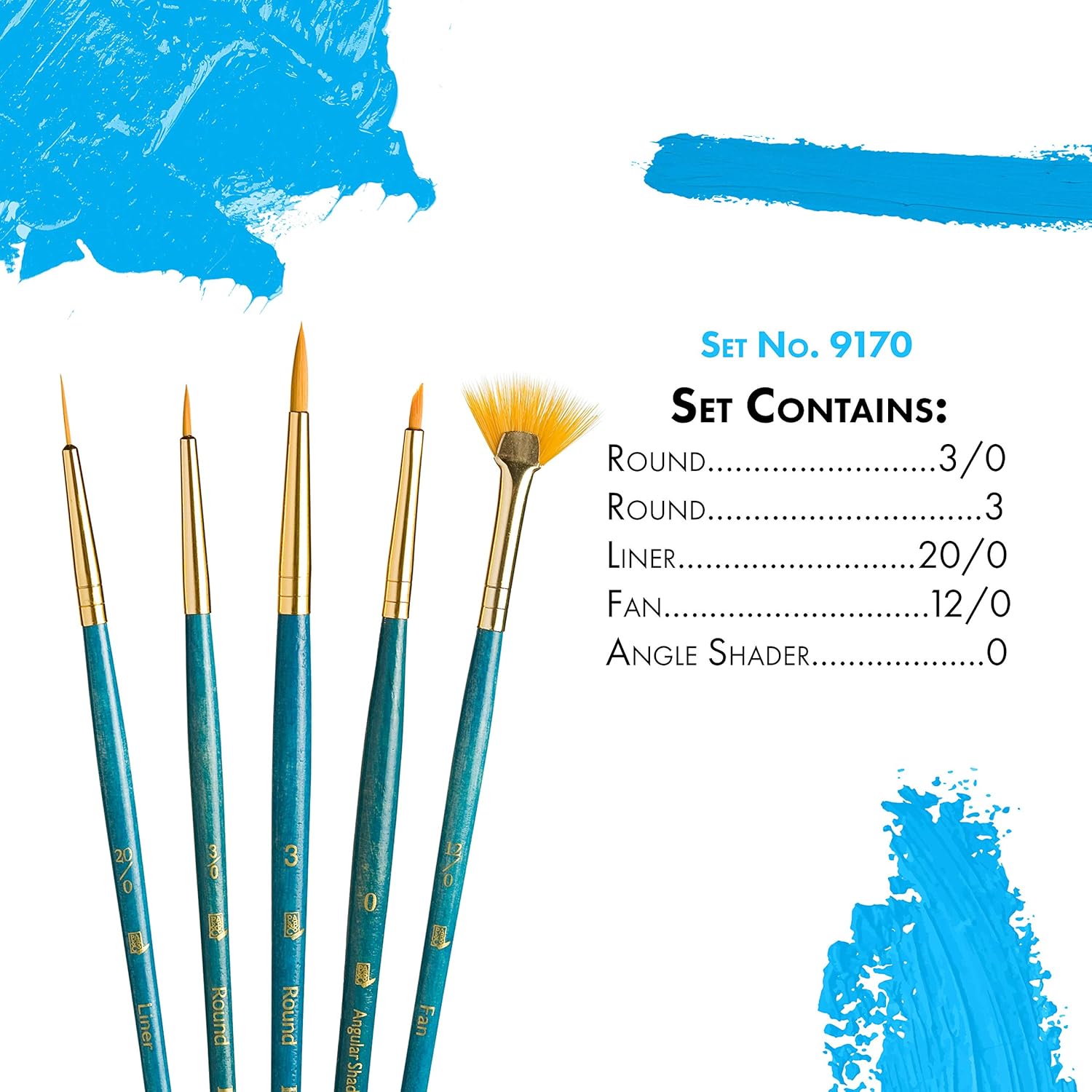 Princeton Real Value, Series 9100, Paint Brush Sets for Acrylic, Oil & Watercolor Painting, Syn-Gold Taklon - Image 3