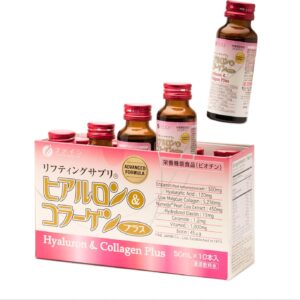 FINE JAPAN Hyaluron & Collagen Plus - Vitamin C, Hyaluronic Acid, & Collagen Supplements for Women