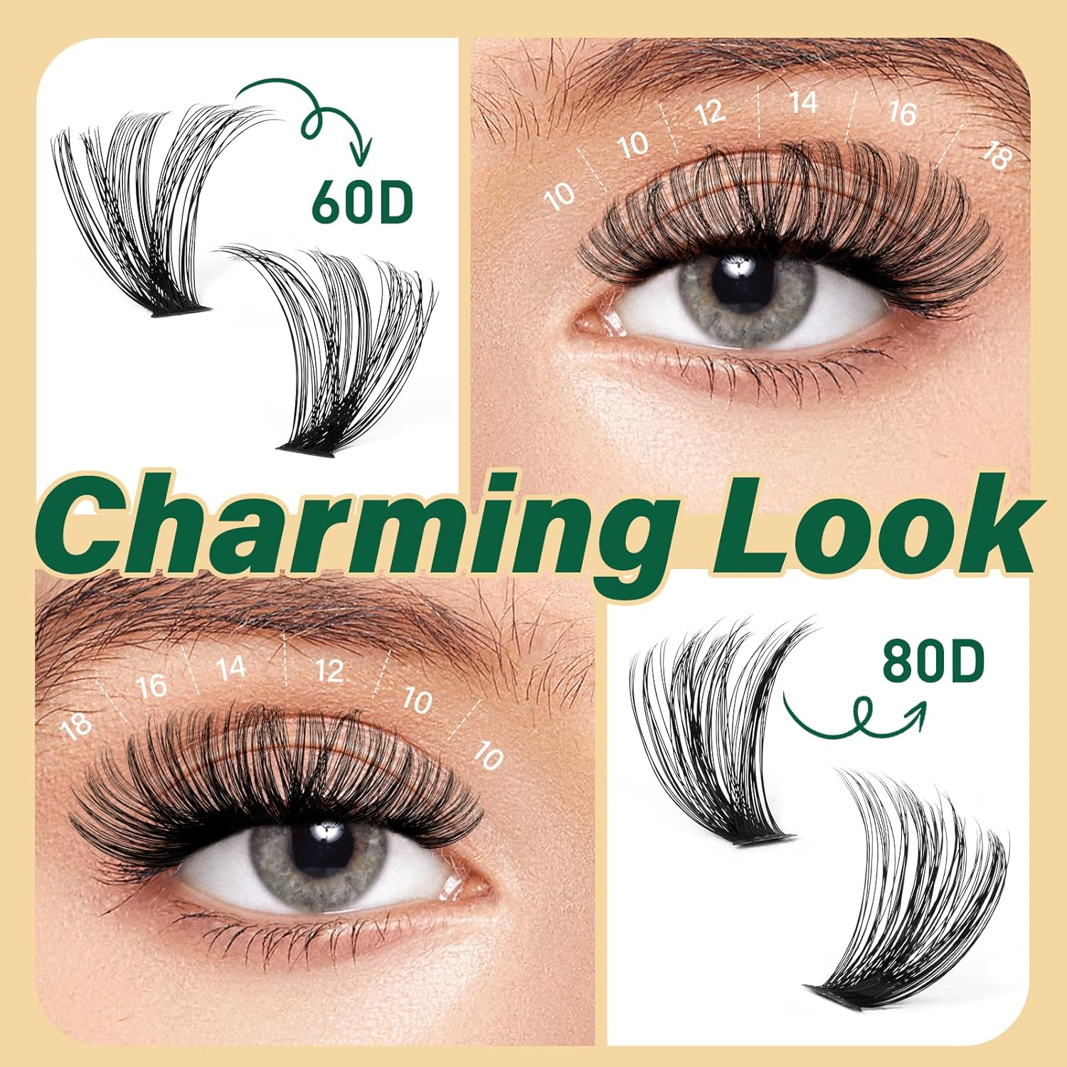DIY Lash Extension Kit 280pcs Soft Lash Clusters 60D+80D D Curl Easy to Apply with Lash Bond and Seal Lash Applicator Lash Remover Eyelash Extension Kit at Home(RMkit-60D80D-D-10-18mix) - Image 7