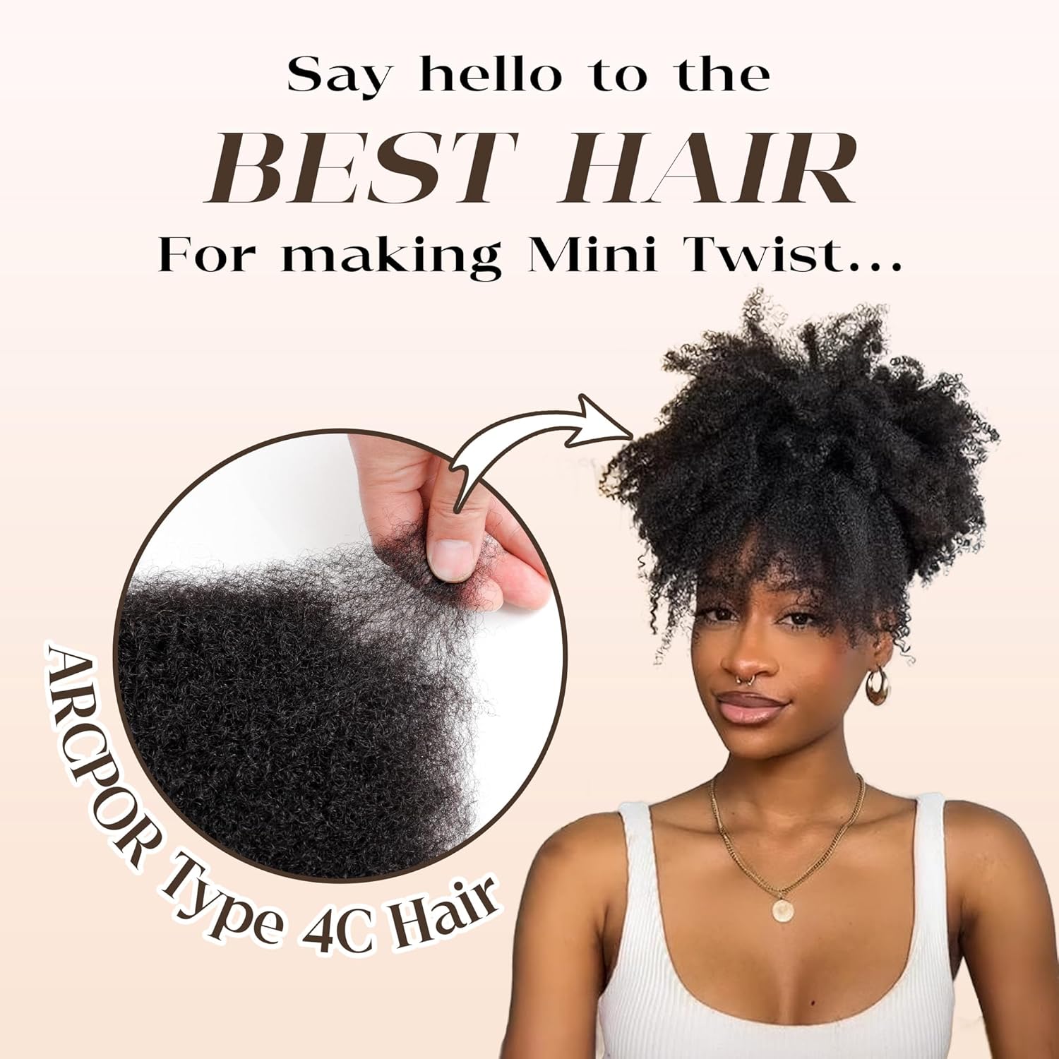 18 Inch Natural Black Afro Kinky Curly Human Hair Bulk 50 Gram for Dreadlocks Extensions - Image 3