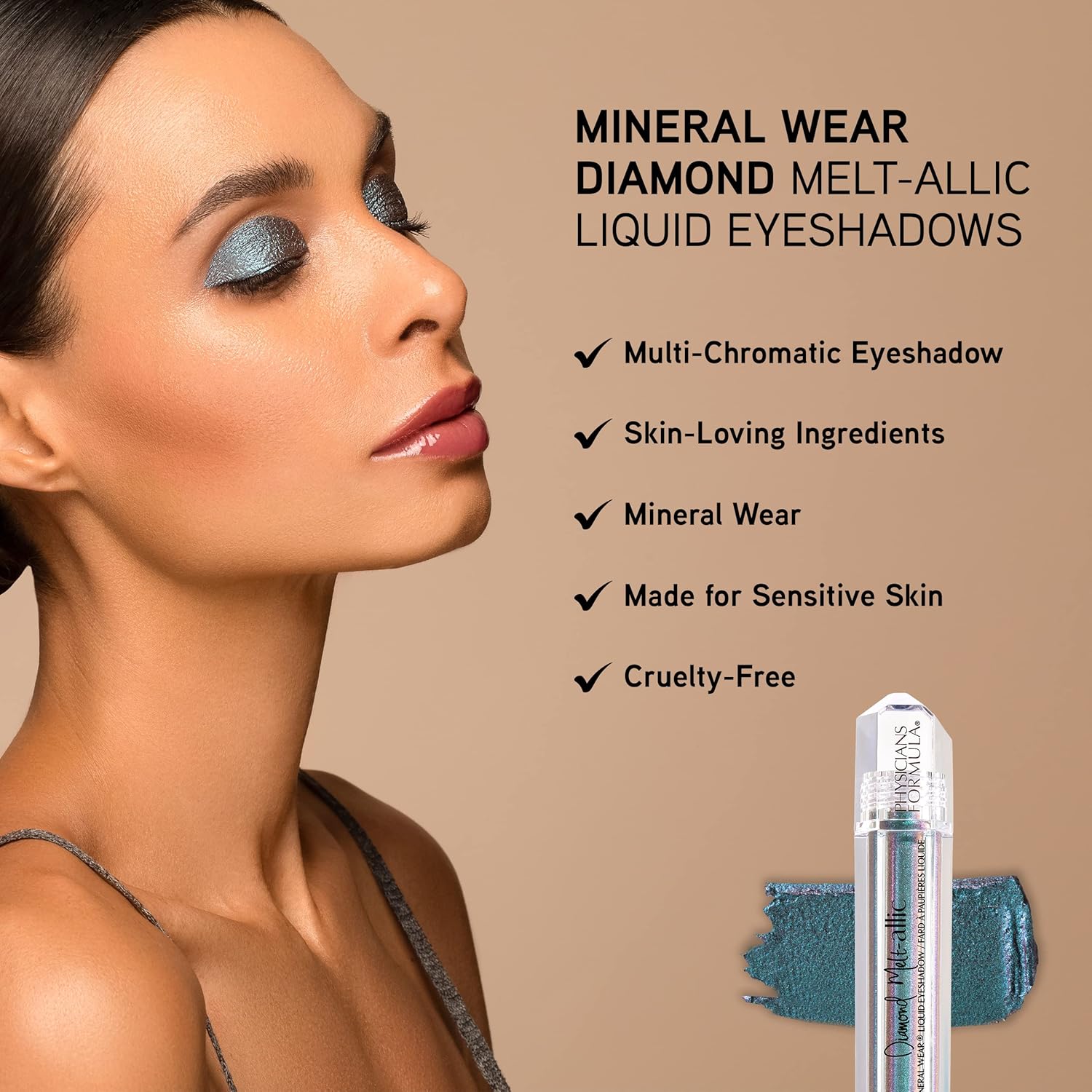 Cream Eyeshadow BY Physicians Formula Mineral Wear Diamond Metallic Eye Makeup Precious Purple - Image 5