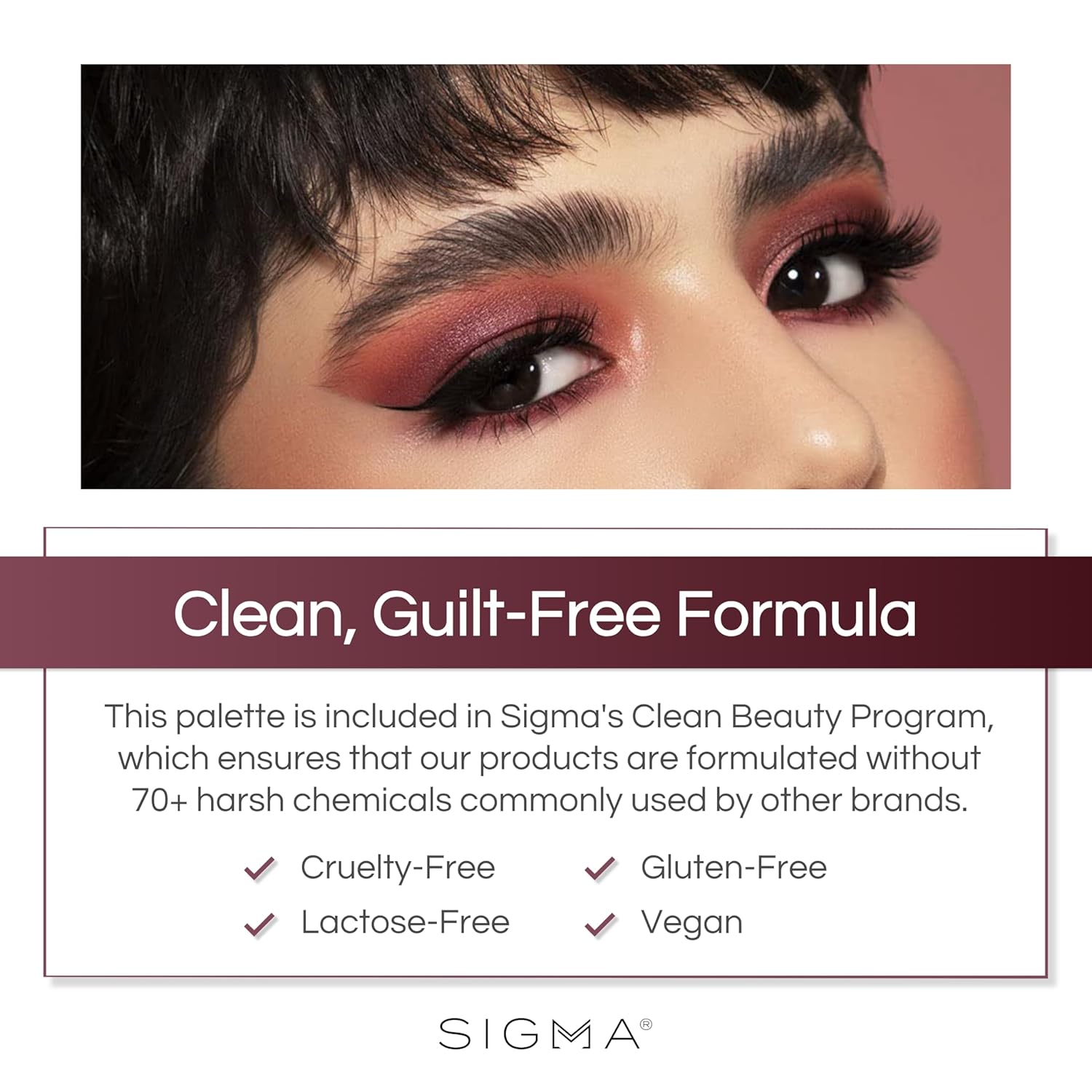 Sigma Beauty Cor-De-Rosa Eyeshadow Palette - 14 Warm Eyeshadow Shades in Matte, Shimmer and Metalic Finishes - Highly Pigmented Vegan Eye Makeup Palette - Clean Beauty Products - Image 6