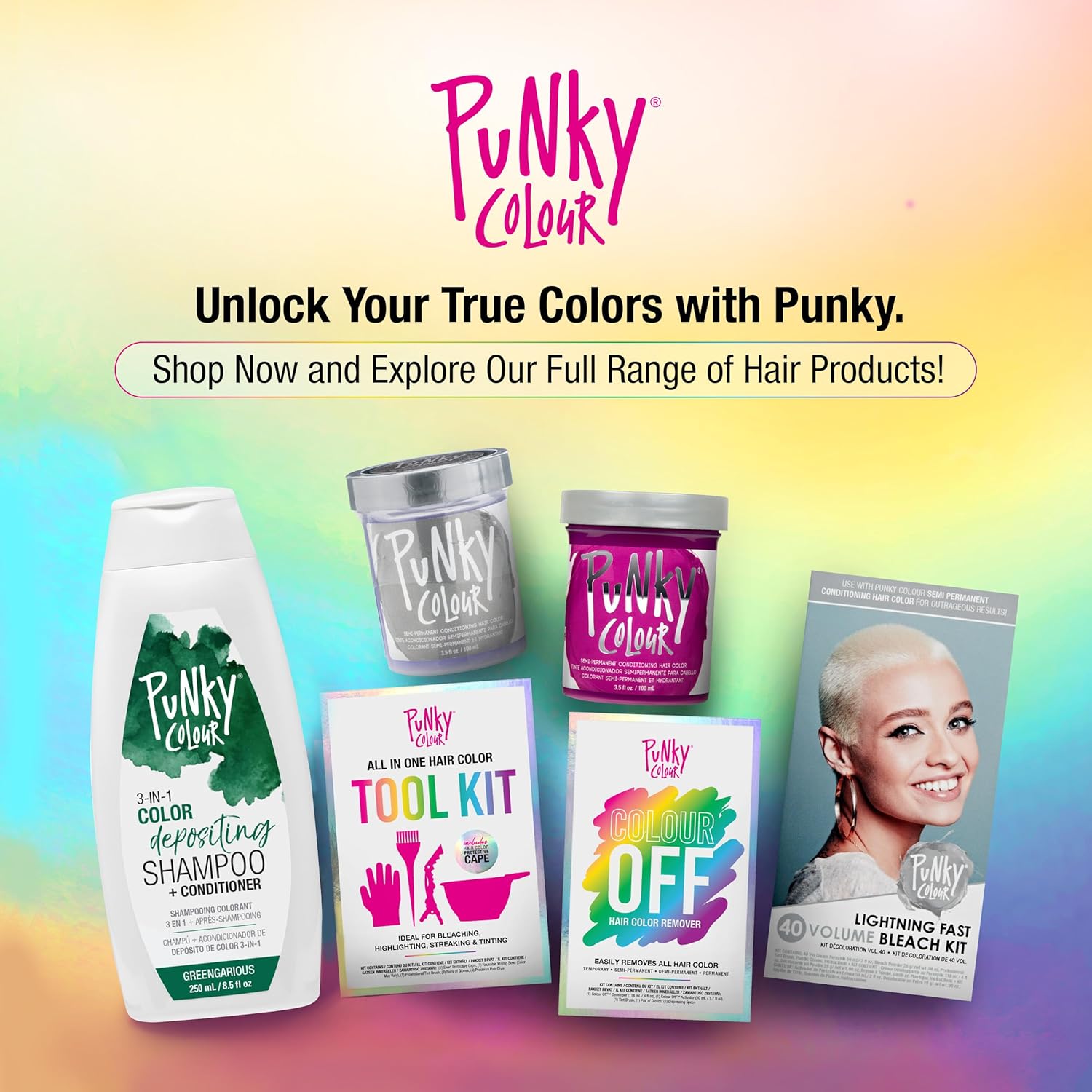 Punky Colour 3-in-1 Color Depositing Hair Cleanser & Conditioner, 8.5 fl oz (Greengarious) - Image 6