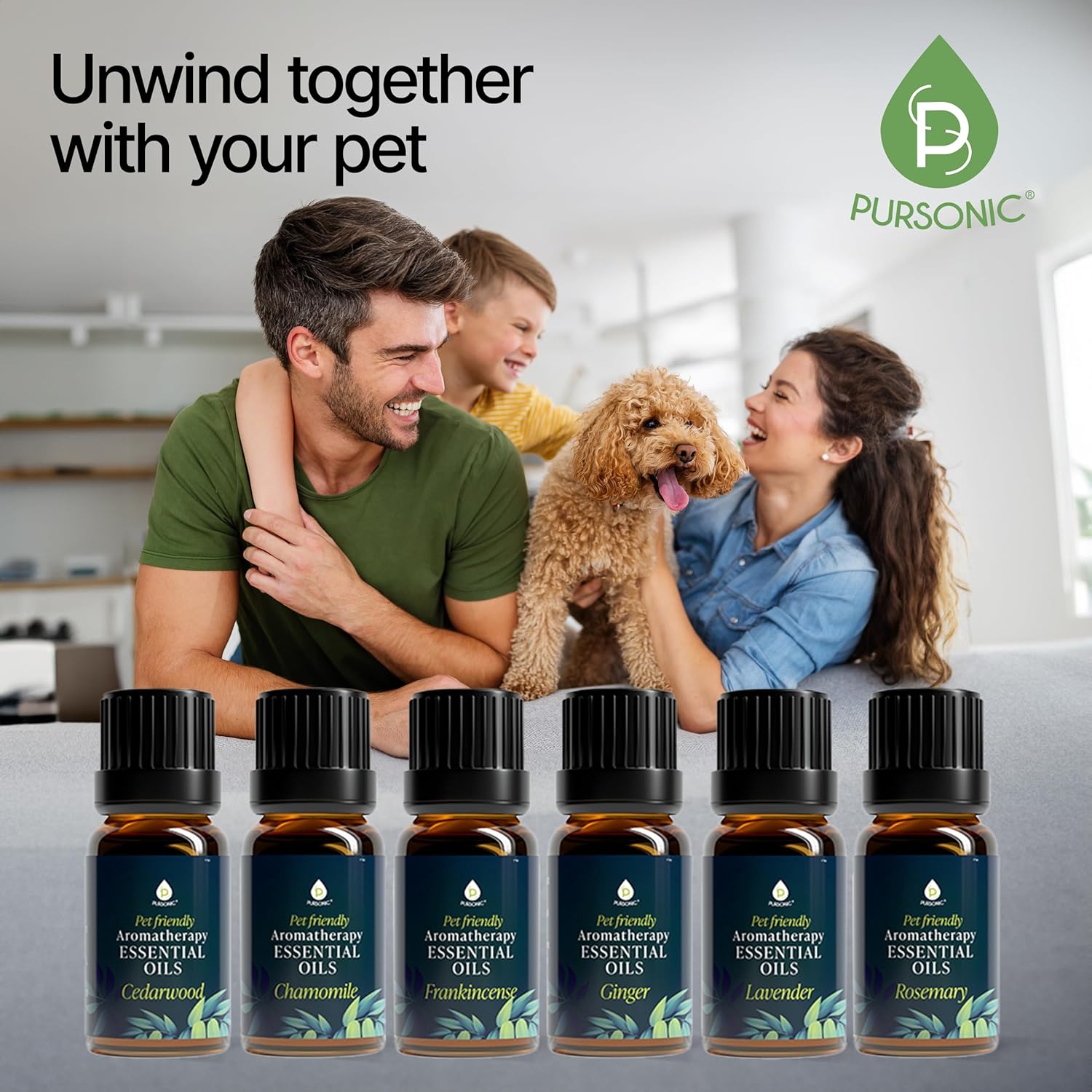 PURSONIC Pet Friendly Aromatherapy Essential Oils Collection, 6-Count - Safe for Dogs and Cats, Natural Relaxation and Stress Relief - Image 7