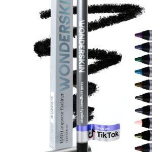 Wonderskin 1440 Longwear Black Waterproof Eyeliner Pencil - Sharpenable Black Eyeliner Pencil and Smudge Proof Eye Liner Pencils (Liquorice)