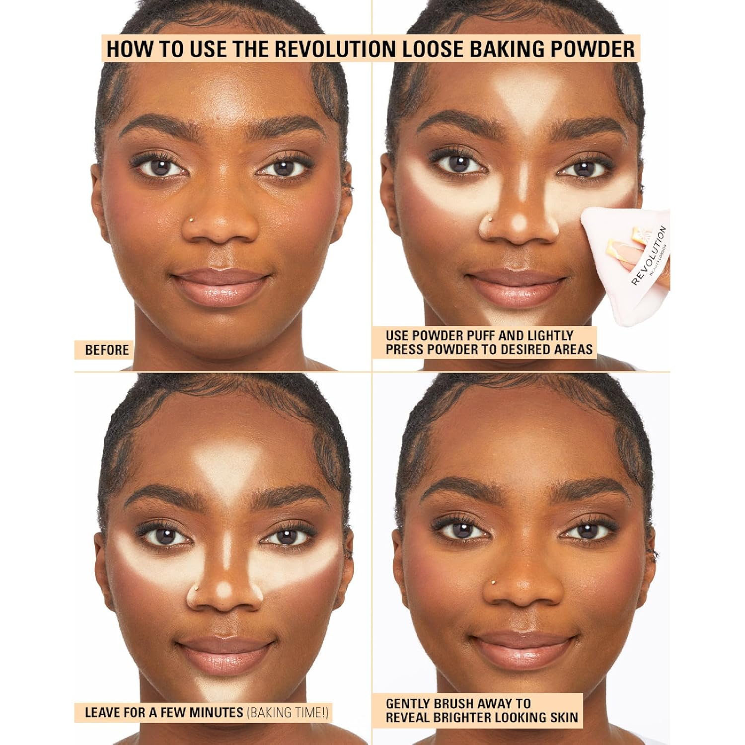 Revolution, Loose Baking Powder, Makeup Setting Powder, Long-Lasting Coverage, Mattifies & Reduces Shine, Banana, 1.12 oz - Image 3