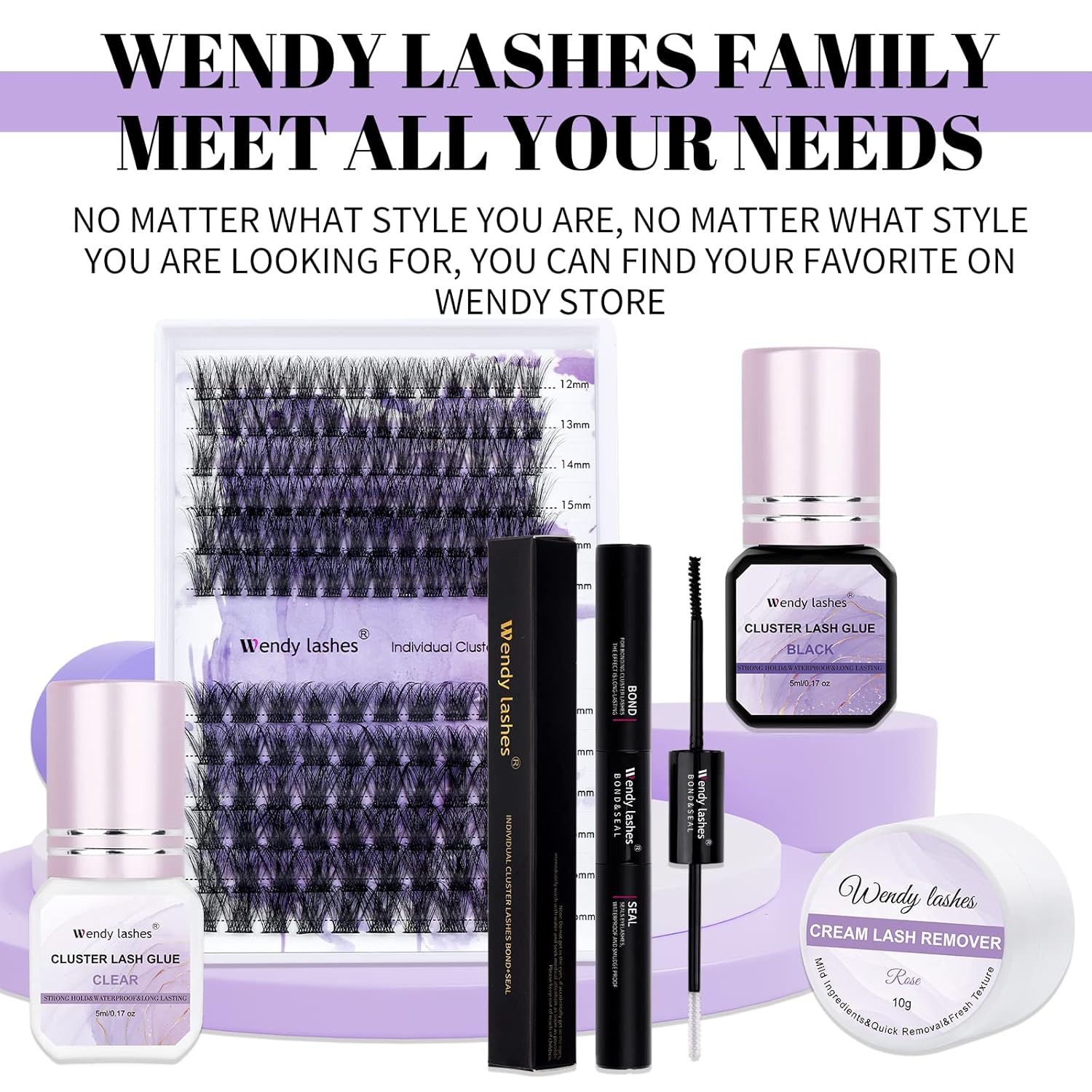 Lash Cluster Glue Eyelash Black Sensitive Fast Drying Waterproof Lashes-Glue Individual Long Lasting DIY Lashes Extension Strong Hold-for Using at Home(5ML) - Image 7