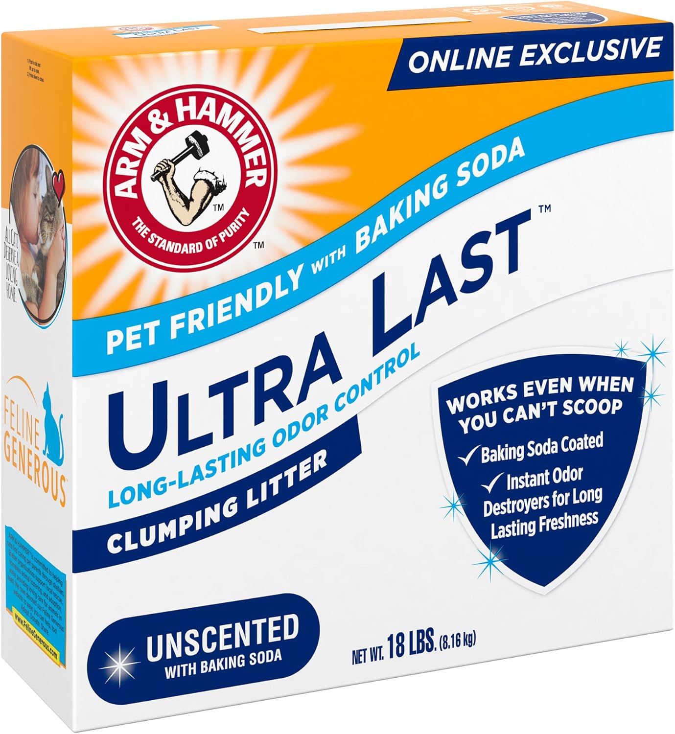 Arm & Hammer Arm Hammer Ultra Last Unscented Clumping Cat Litter, MultiCat 18lb, Pet Friendly with Baking Soda - Image 12