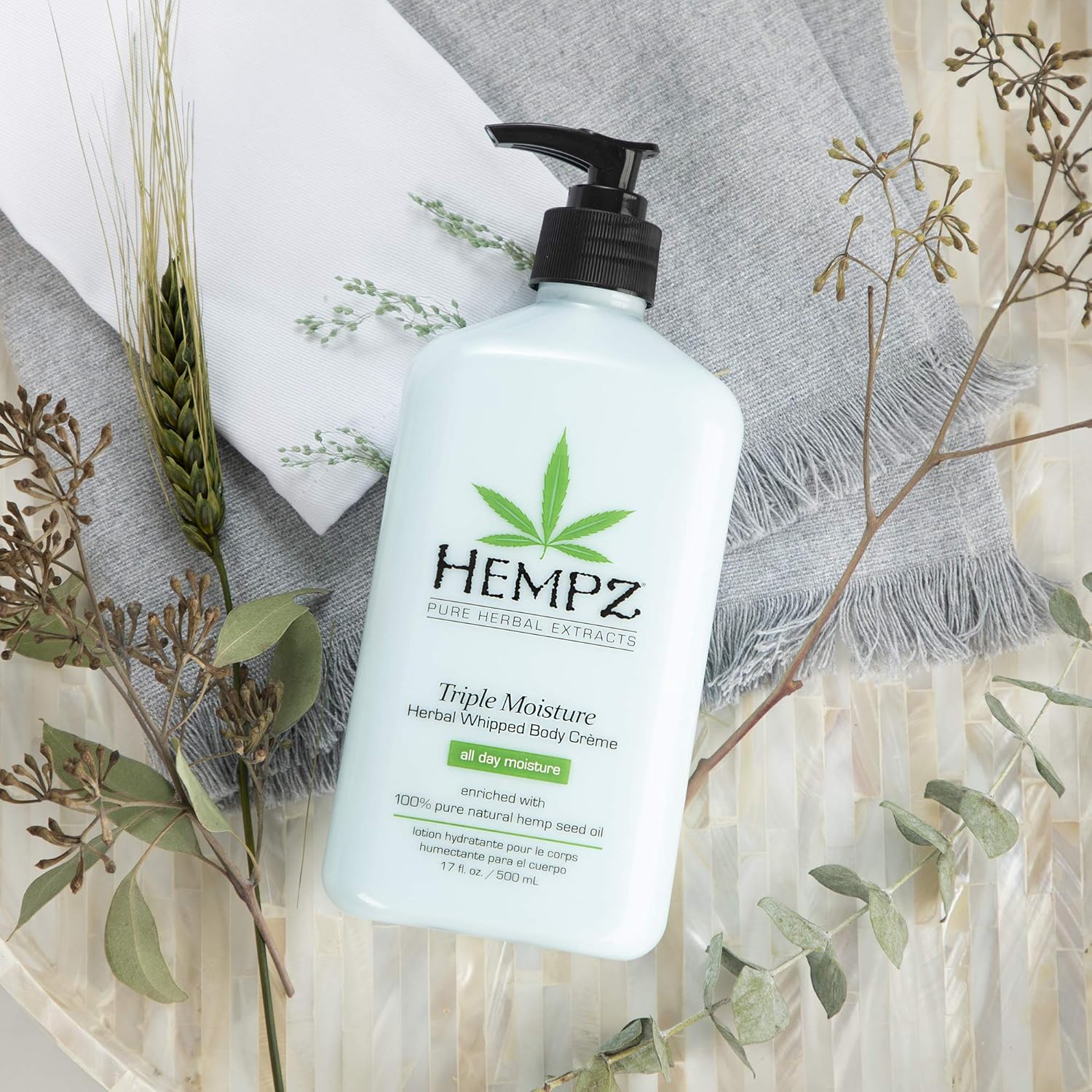 HEMPZ Triple Moisture Body Moisturizer, 17 Oz – Hydrating Lotion Rich with Minerals, Vitamin C, & Hempseed Oil to Nourish & Repair Extremely Dry or Sensitive Skin for Body - Image 8