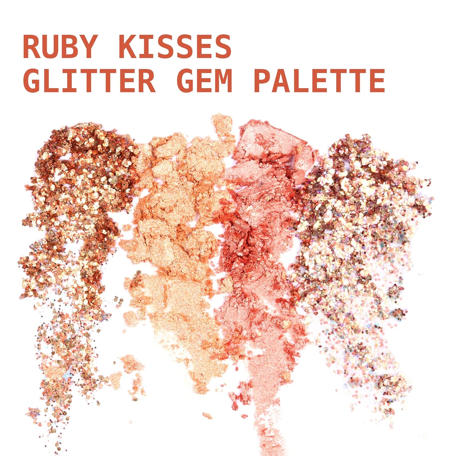 Ruby Kisses Glitter Gem Palette, 4 Shades Highly Pigmented Chunk Glitter, Buttery Texture, Long-Lasting Eye Makeup (Leo) - Image 5